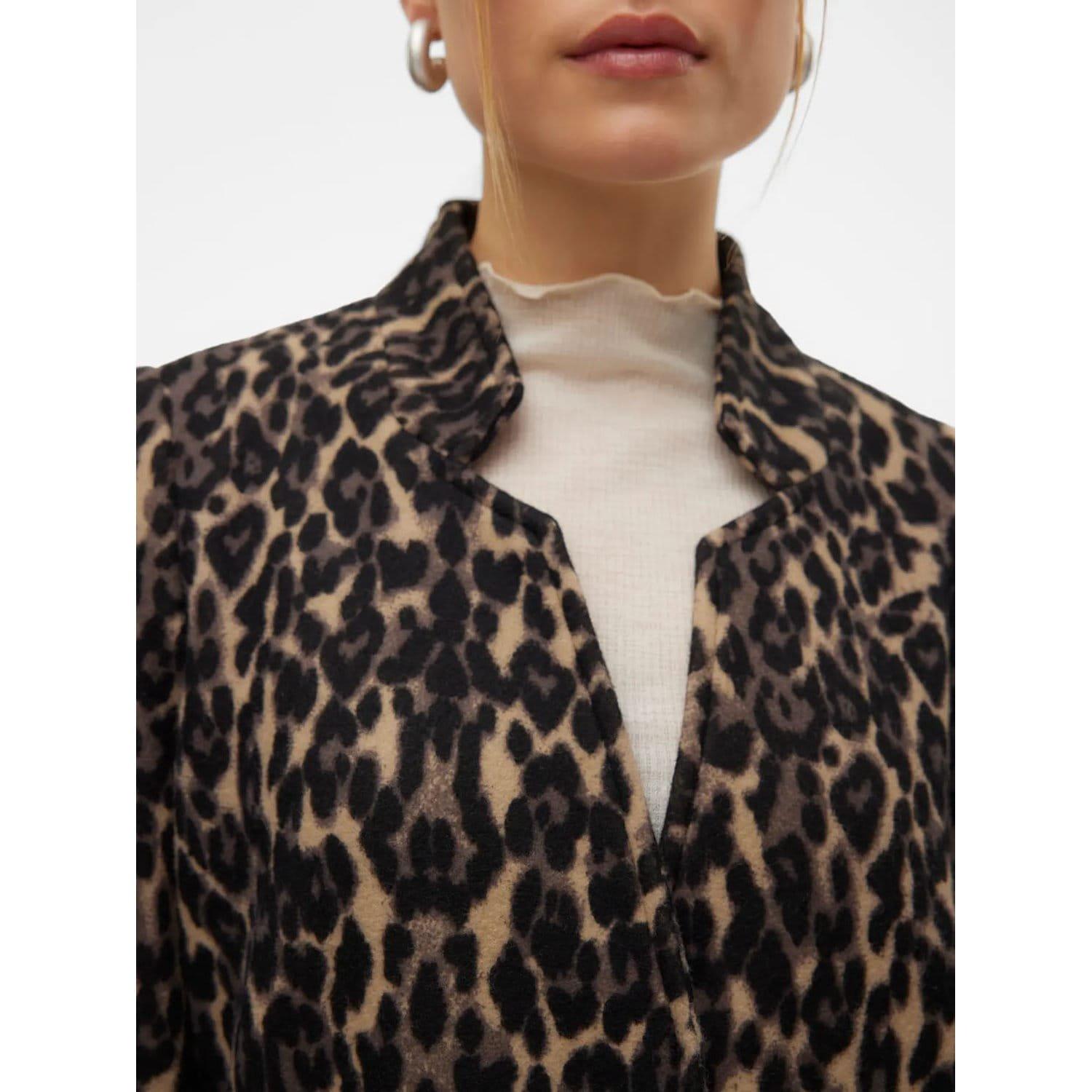 Brown - Vero Moda - Brushed Katrine Leopard Print Jacket - 6