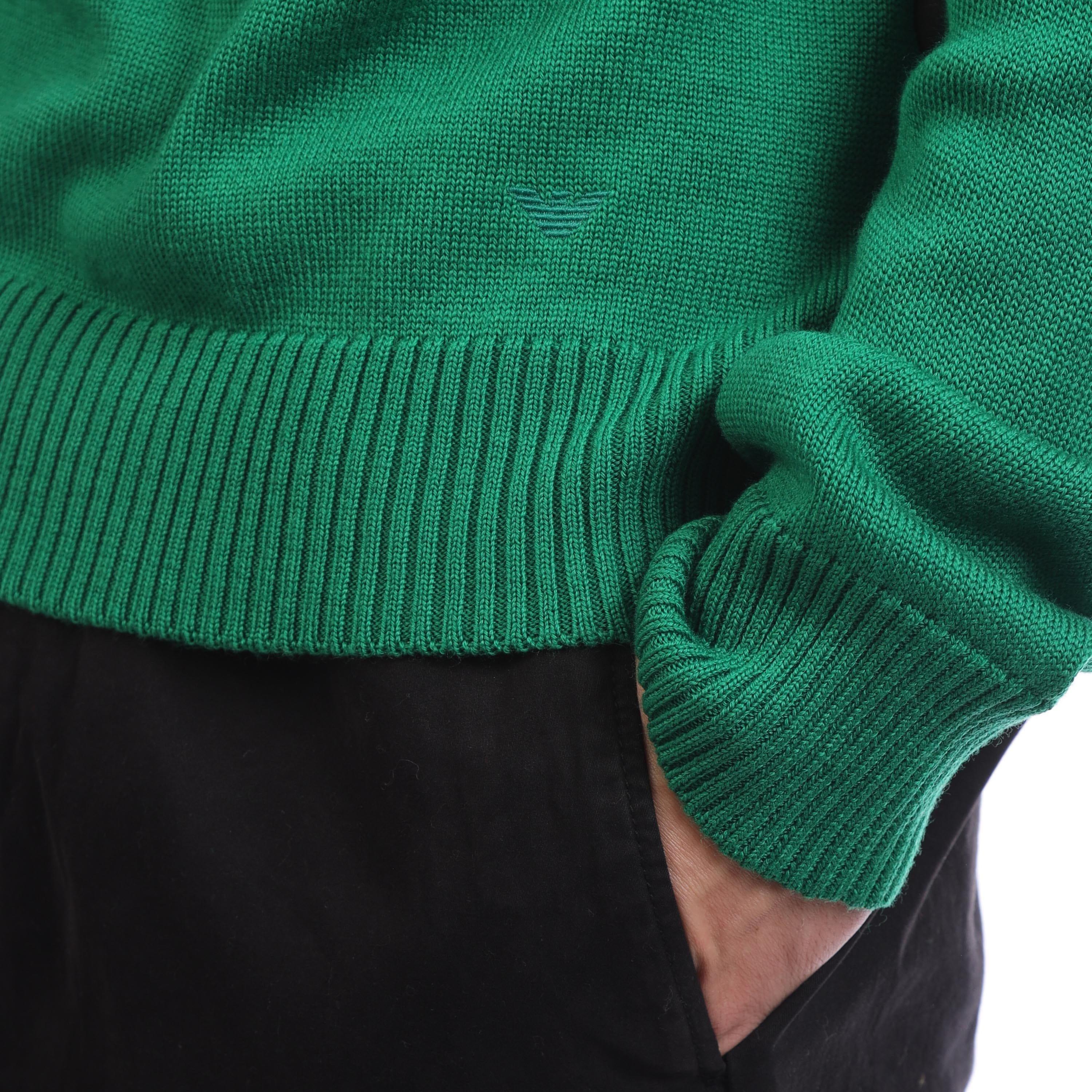 Green - Emporio Armani - Virgin Wool Regular Fit Jumper - 3