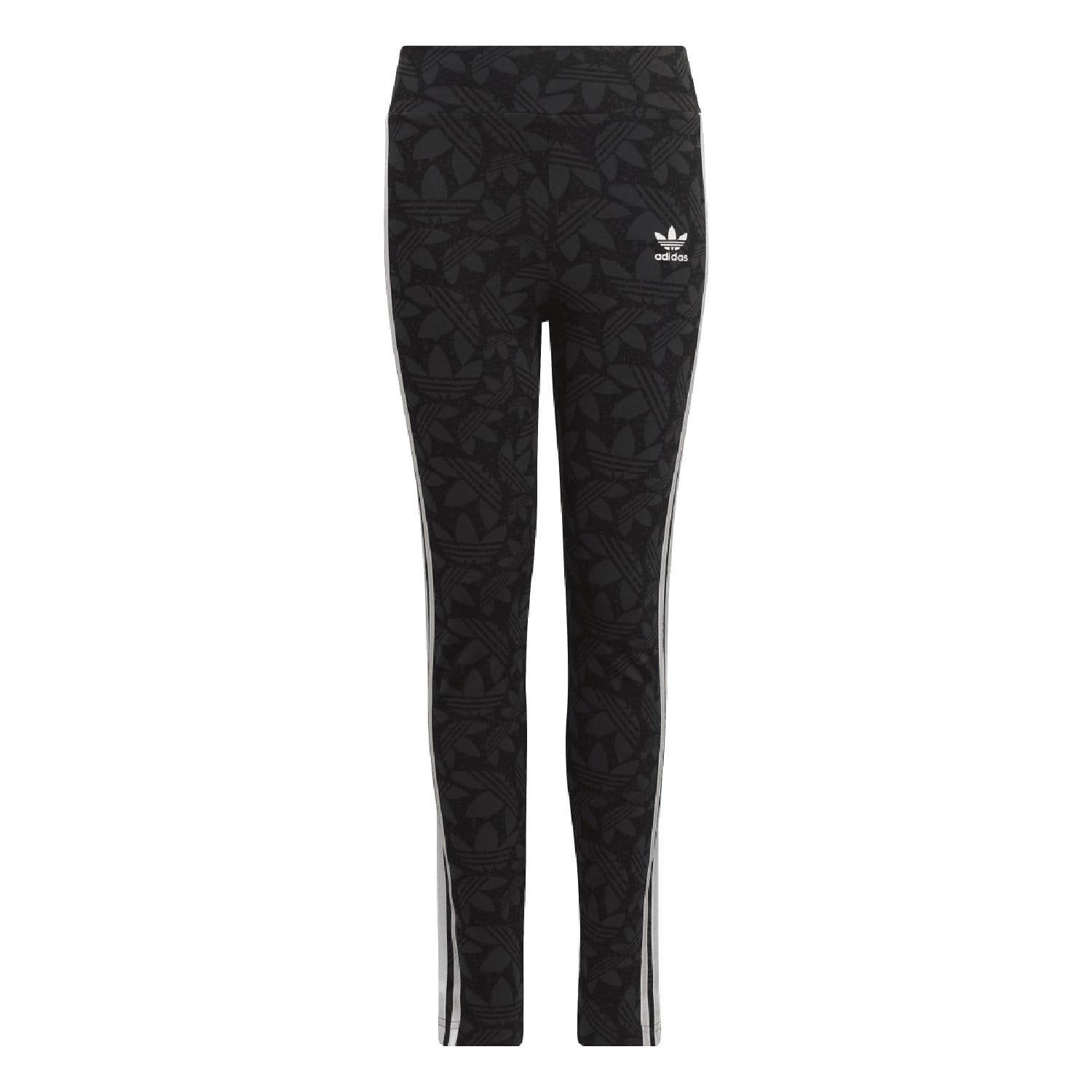Grey - adidas Originals - High-Waisted Allover print Leggings - 1
