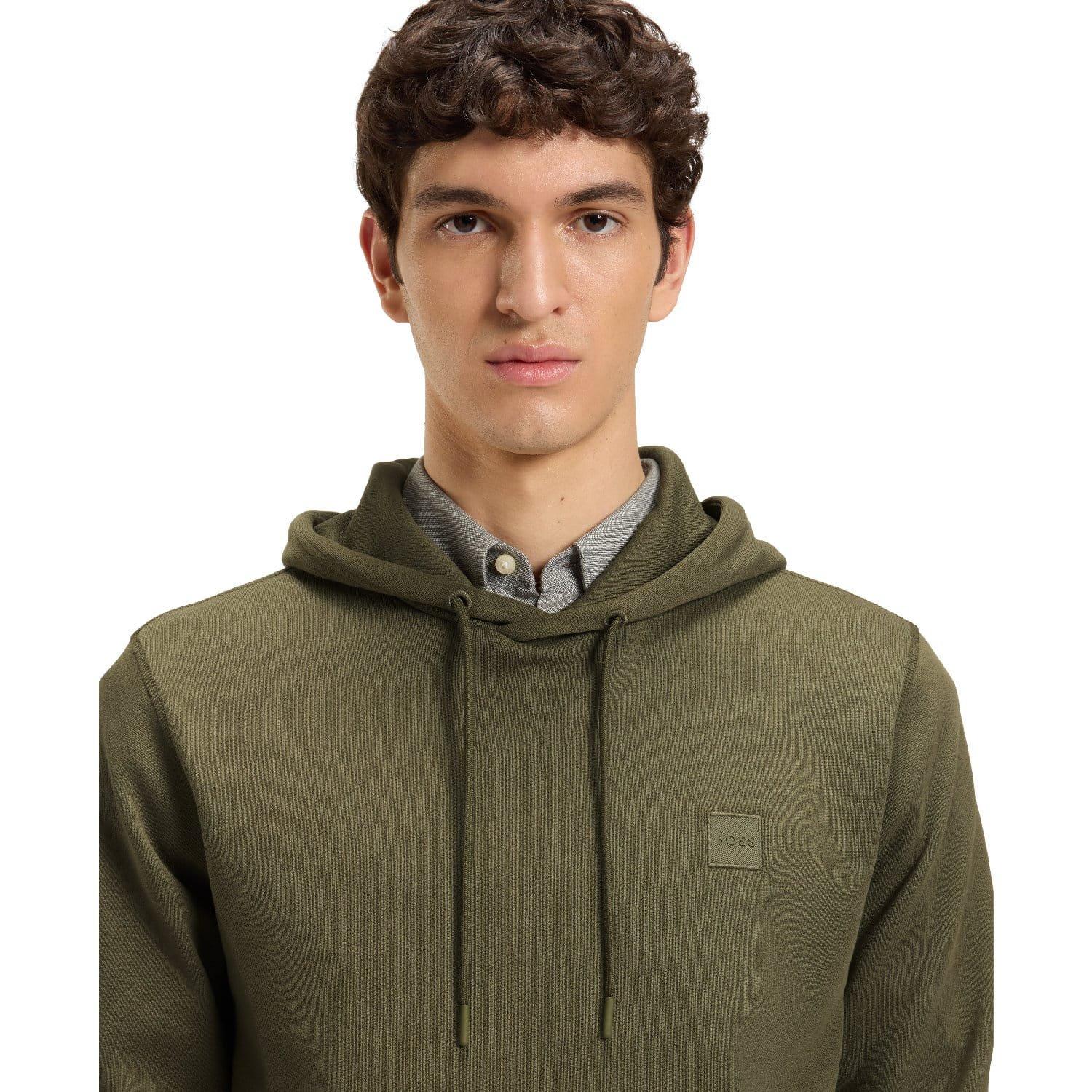 Green - Boss - Wetalk Logo Patch Hoodie - 5