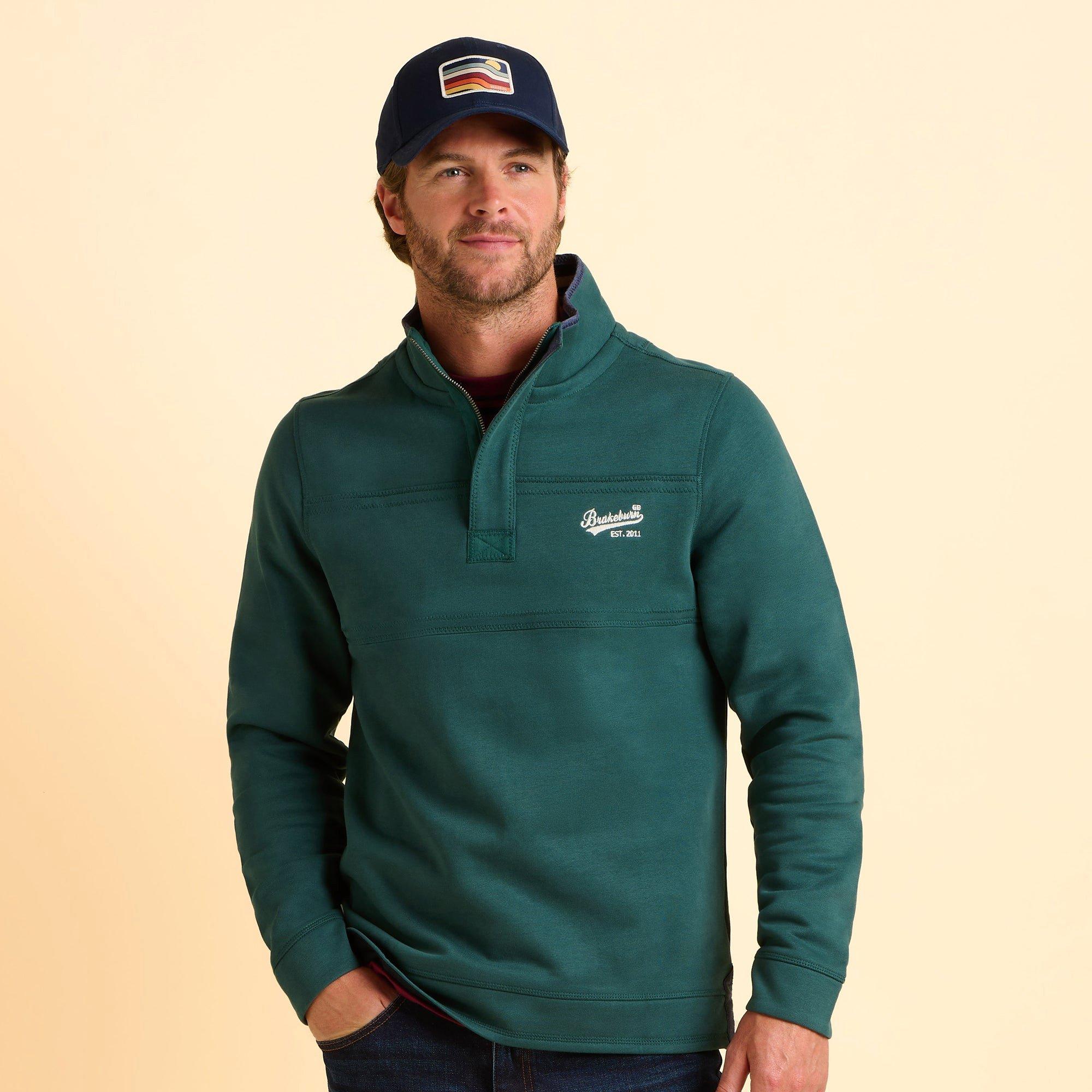 Green - Brakeburn - Southbourne Quarter Zip Sweatshirt - 1