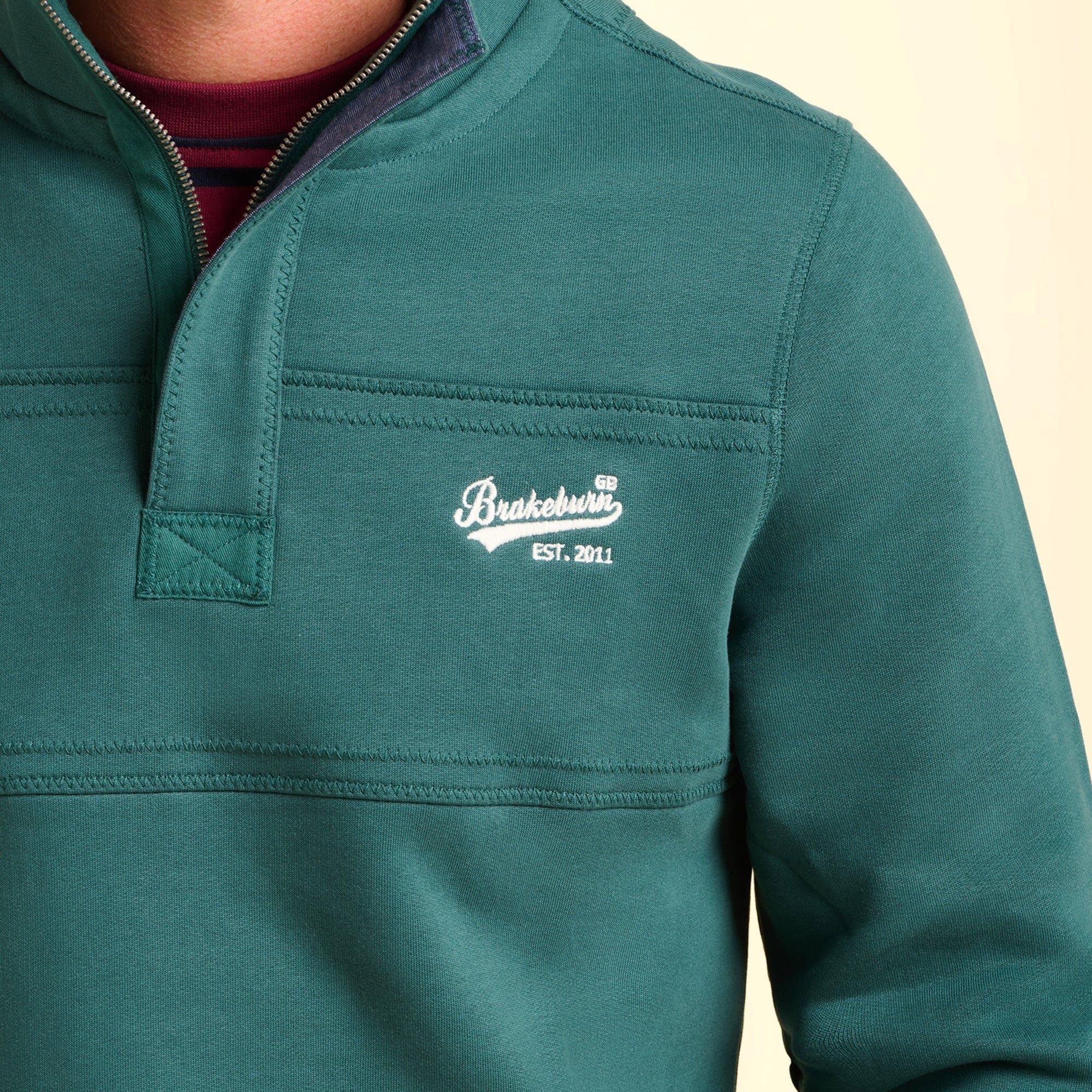 Green - Brakeburn - Southbourne Quarter Zip Sweatshirt - 4