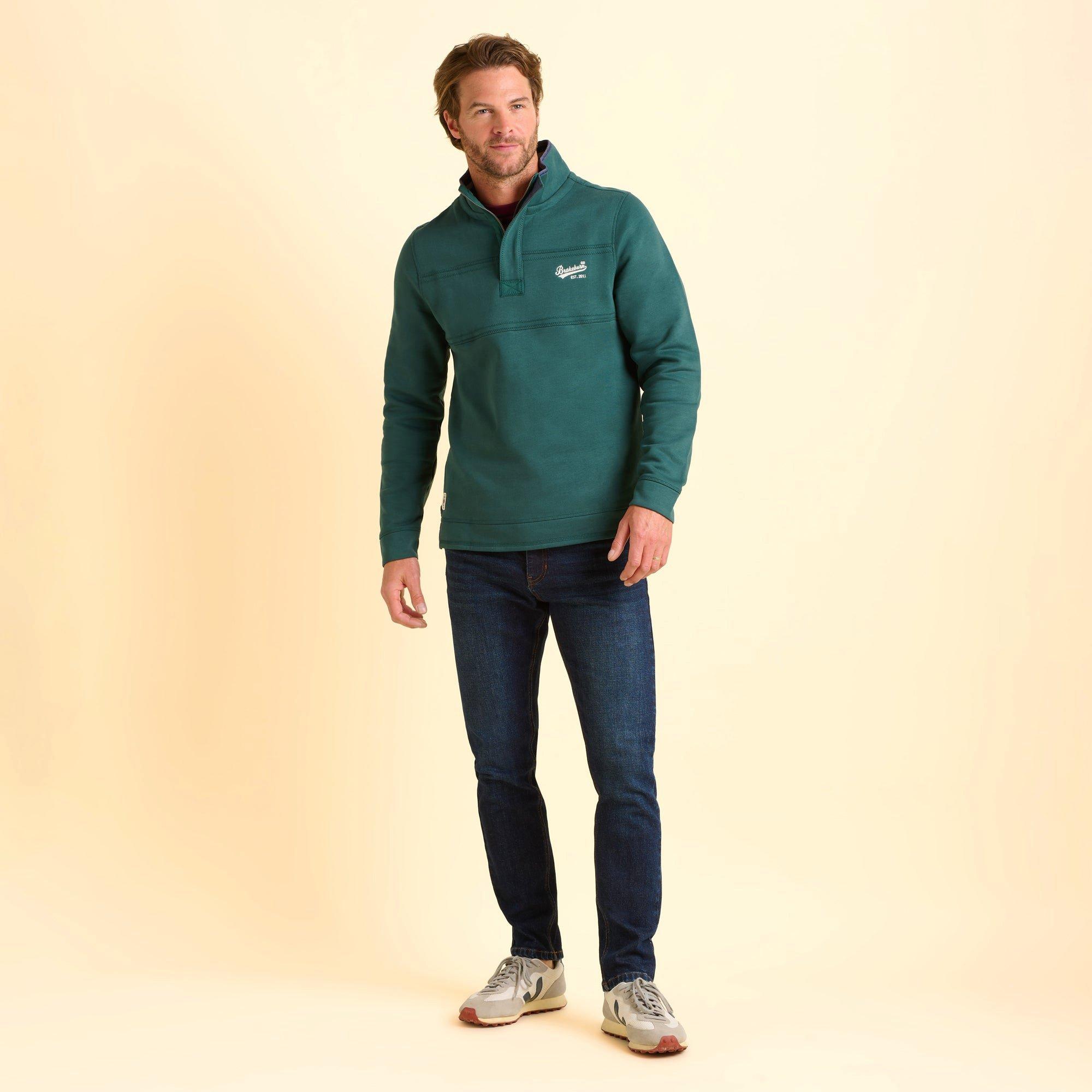 Green - Brakeburn - Southbourne Quarter Zip Sweatshirt - 7