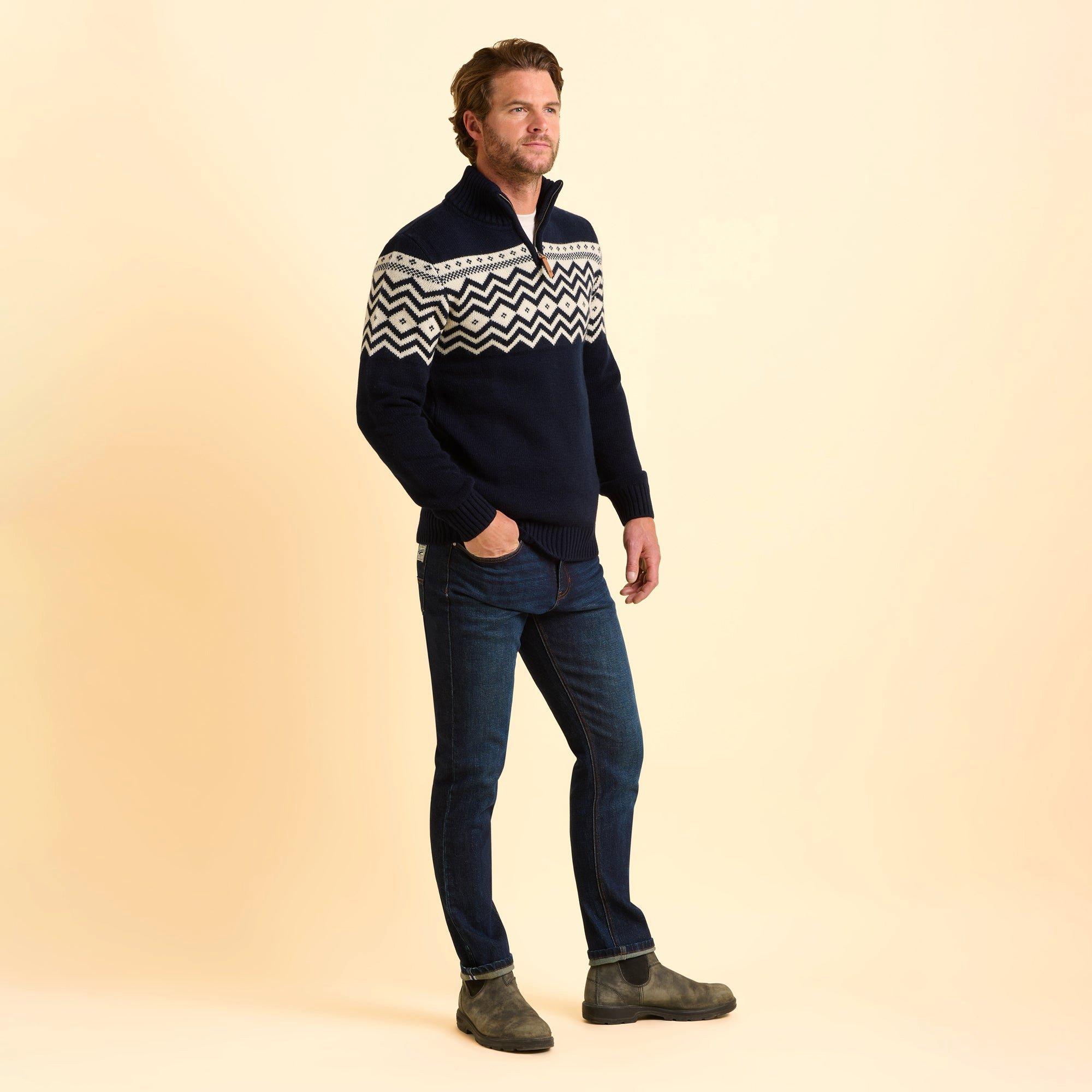 Multi - Brakeburn - Abberton Knit quarter Zip - 3