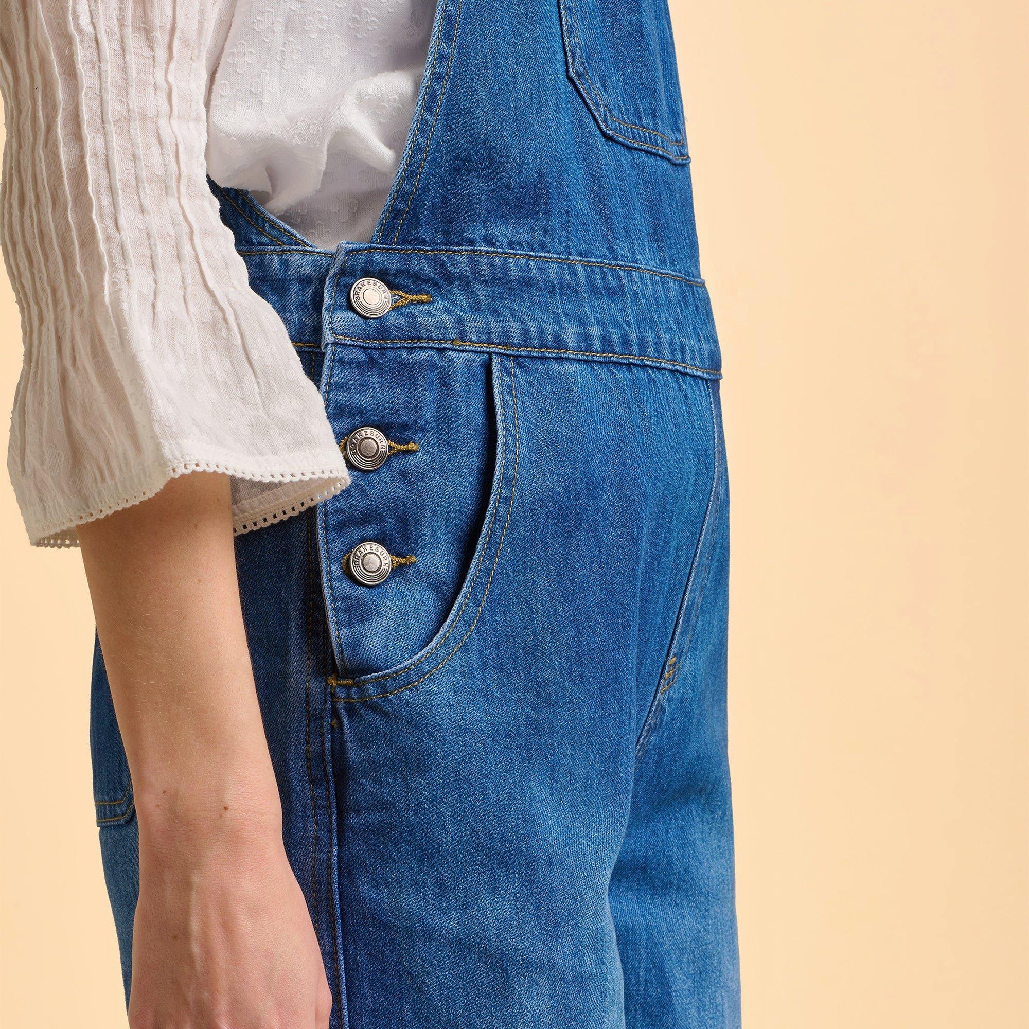 Navy - Brakeburn - Leia Denim Dungarees - 5