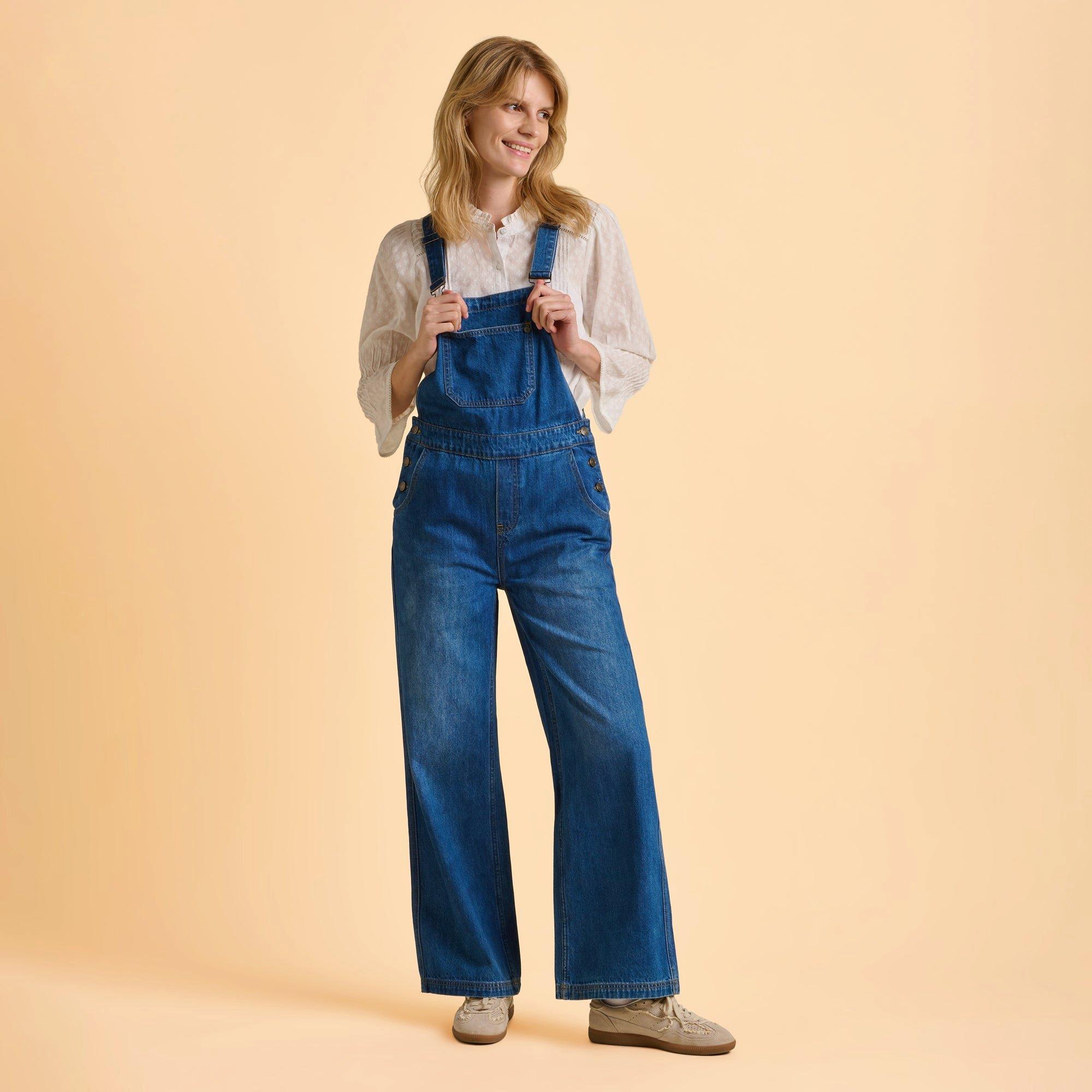 Navy - Brakeburn - Leia Denim Dungarees - 6