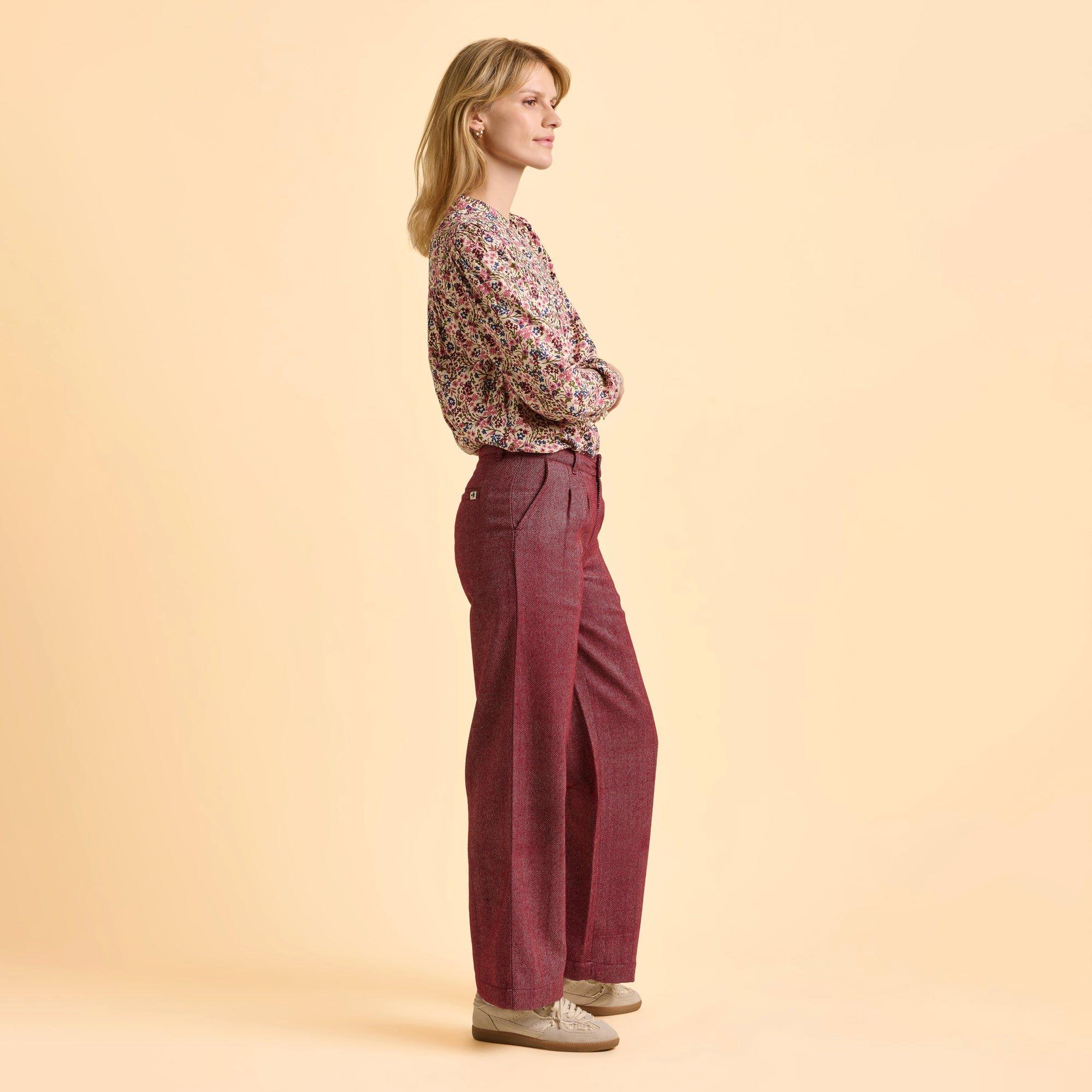 Burgundy - Brakeburn - Burgundy Neve Trouser - 3