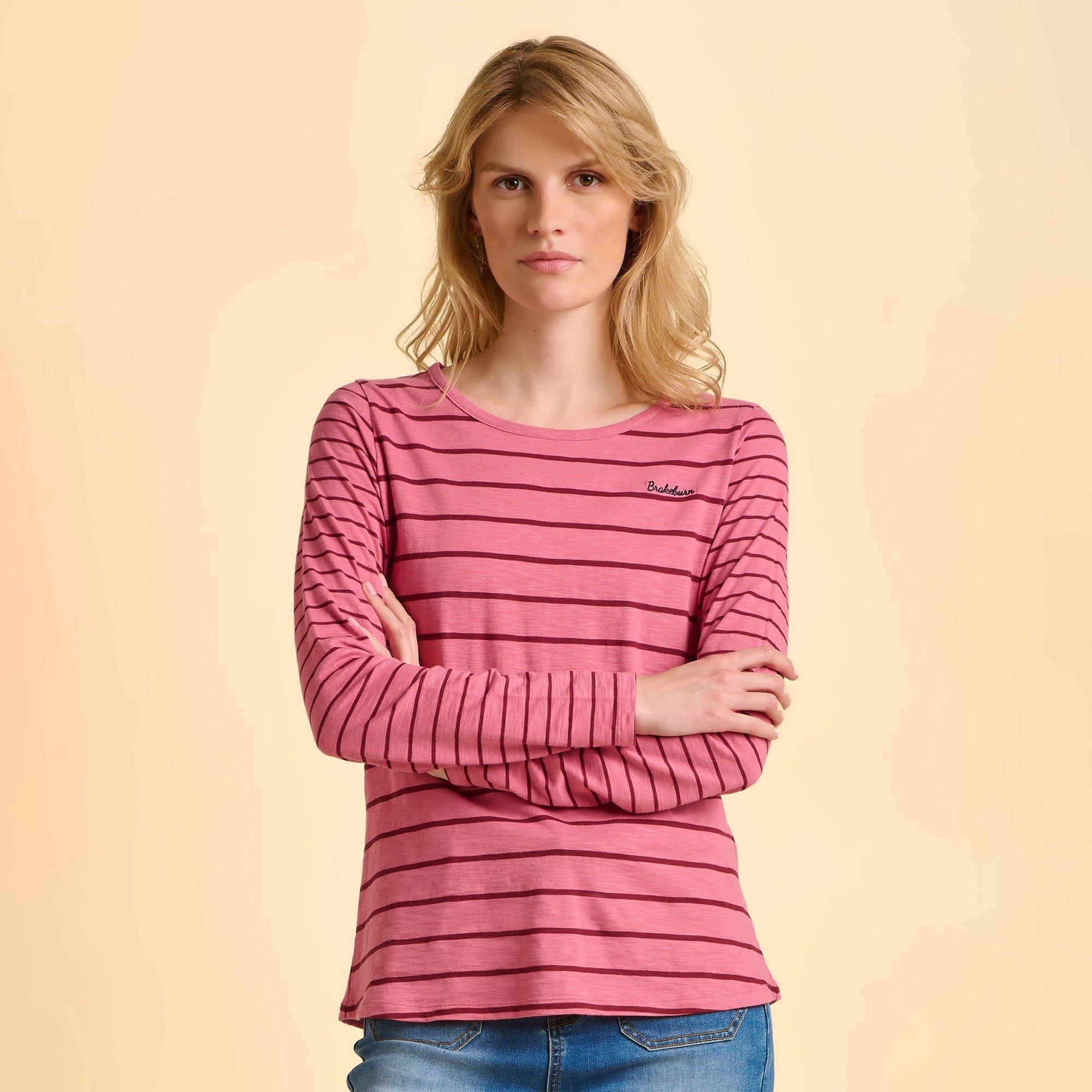 Pink - Brakeburn - Studland Long Sleeve T-Shirt - 4