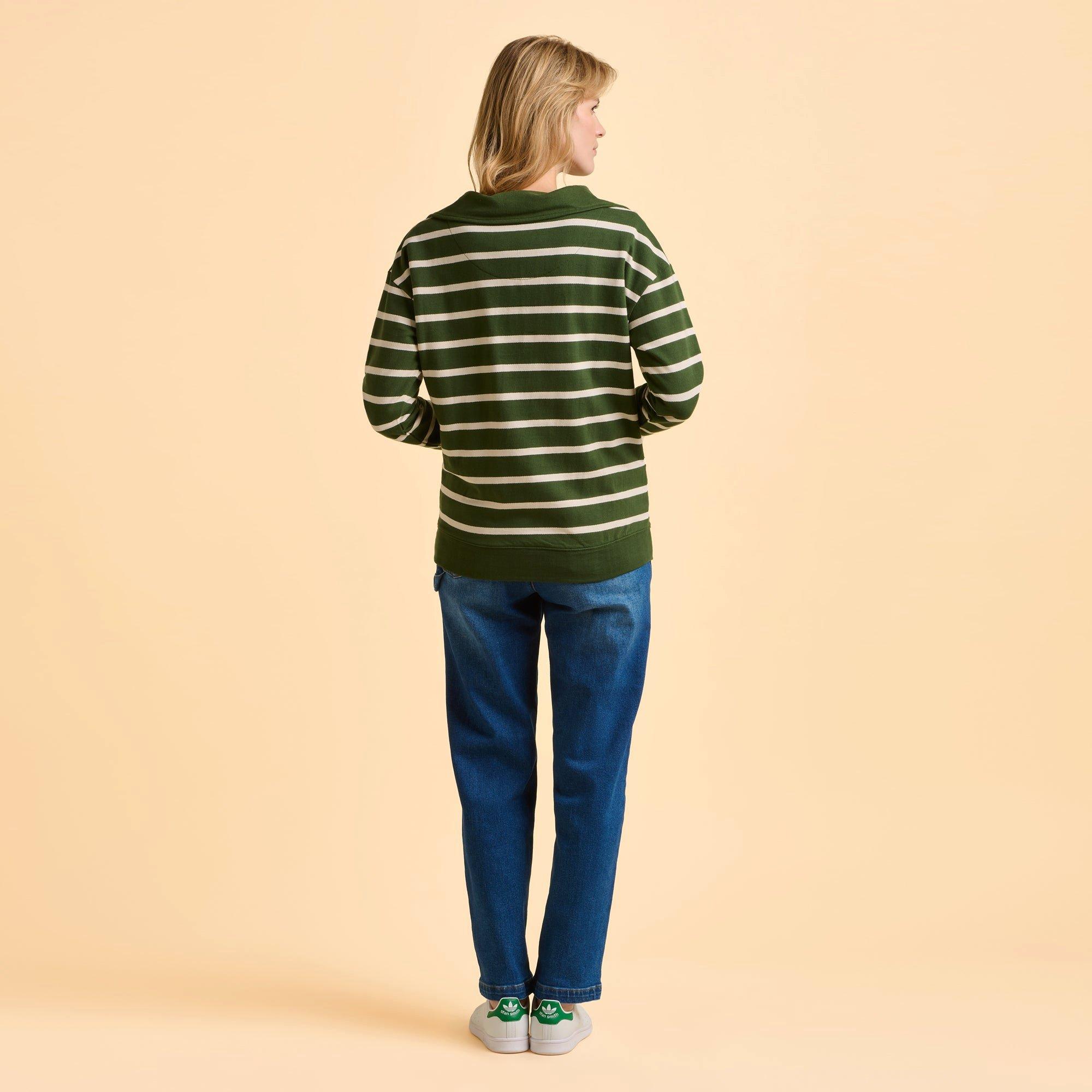 Green - Brakeburn - Charmouth Quarter Zip Sweatshirt - 2