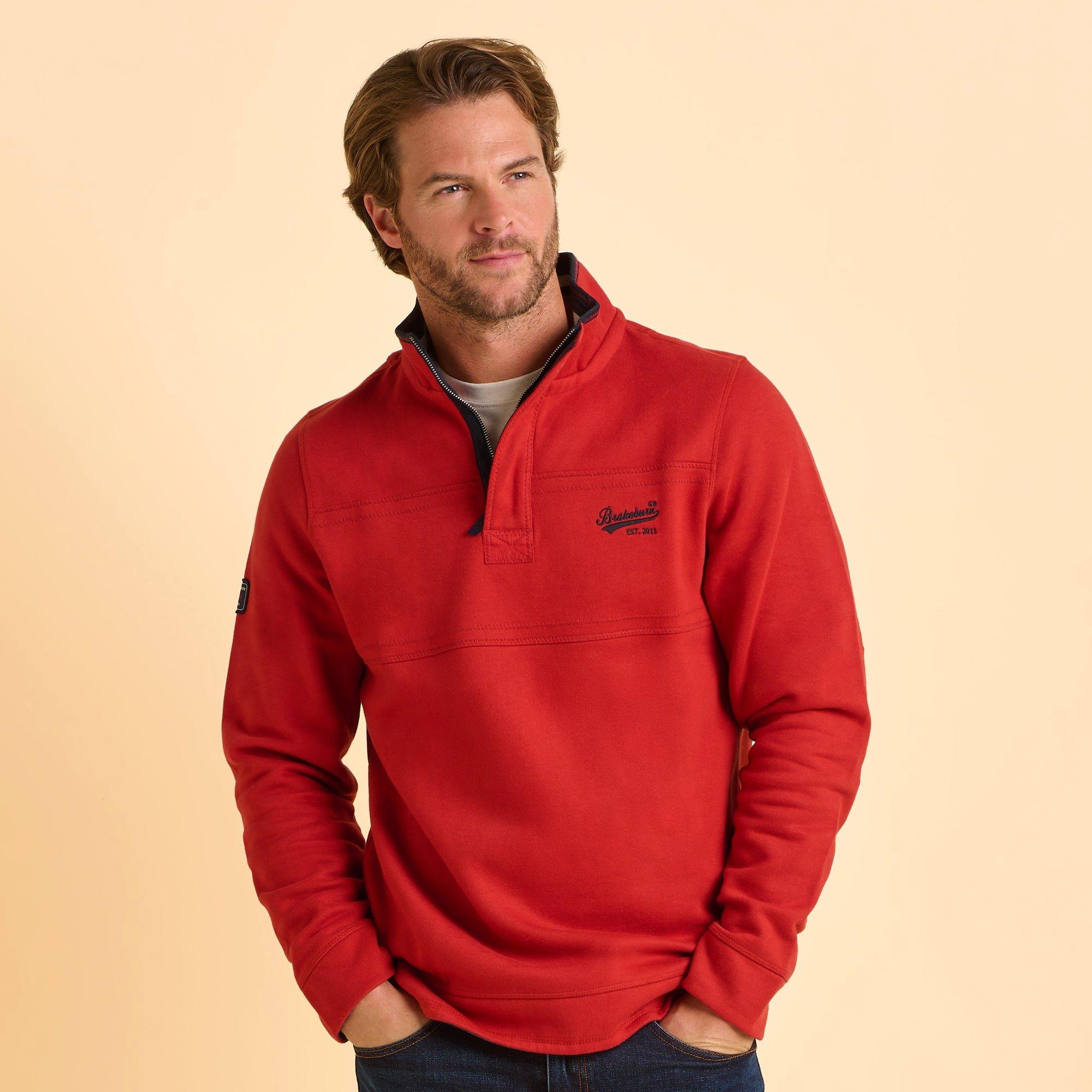 Rust - Brakeburn - Worbarrow Quarter Zip Sweatshirt - 2
