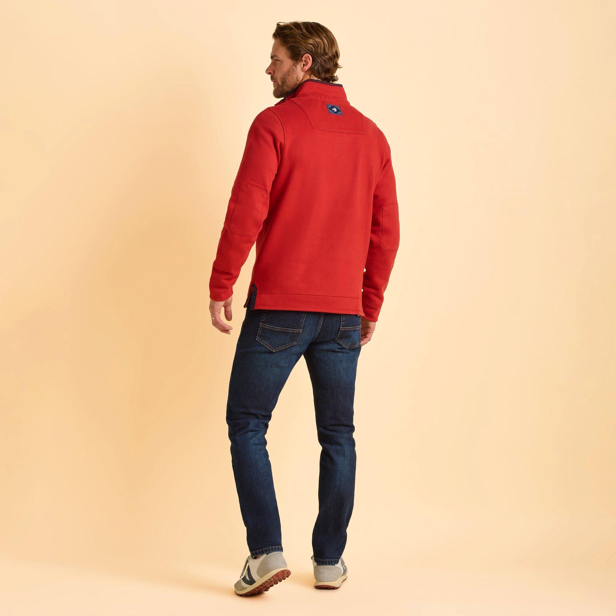 Rust - Brakeburn - Worbarrow Quarter Zip Sweatshirt - 3