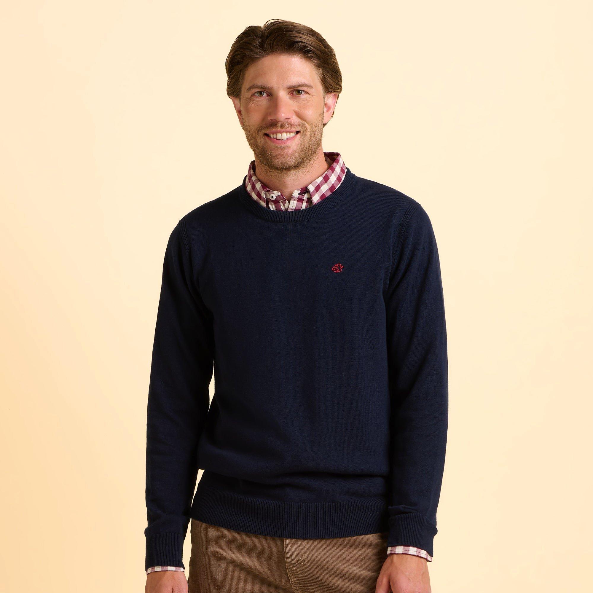 Navy - Brakeburn - Atworth Crew Neck Jumper - 5