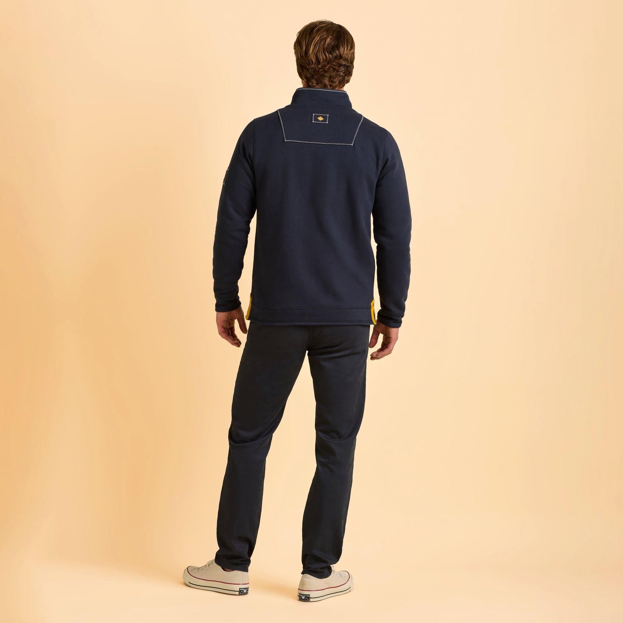 Navy - Brakeburn - Abbotsbury Quarter Zip Sweatshirt - 2