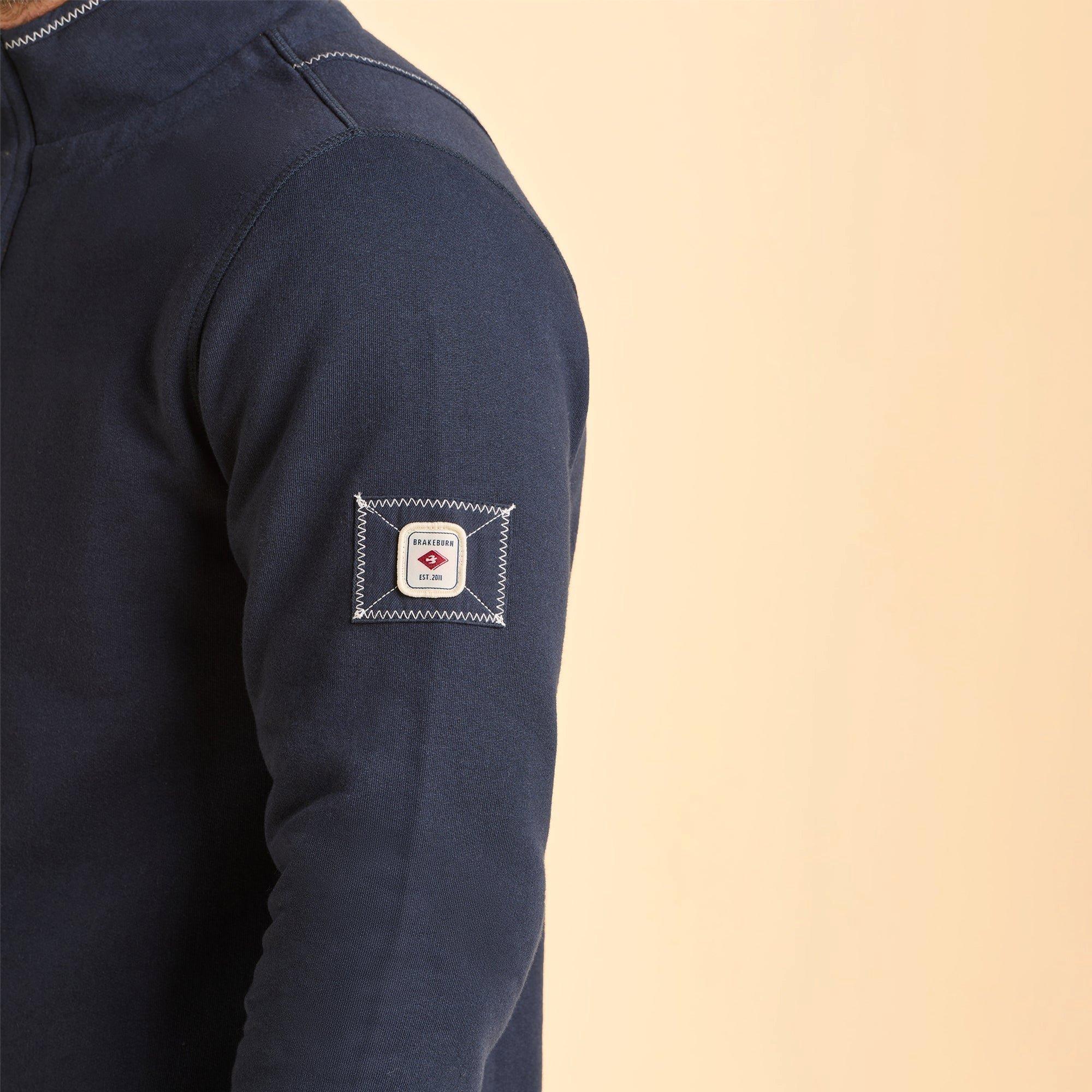 Navy - Brakeburn - Abbotsbury Quarter Zip Sweatshirt - 5
