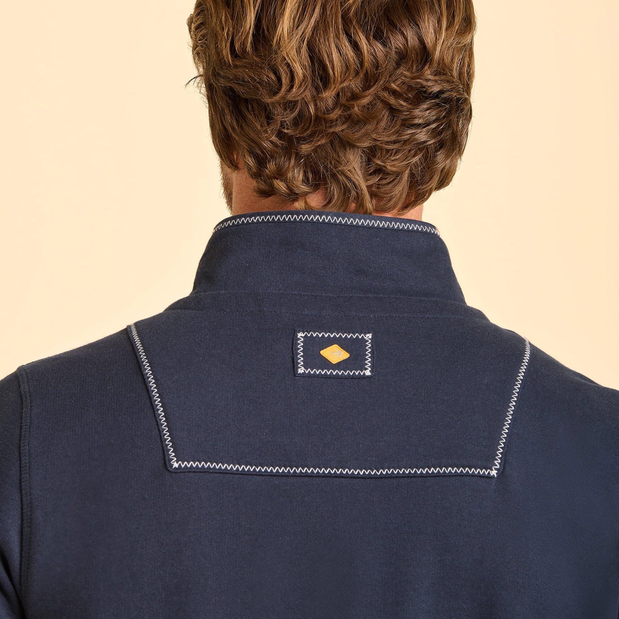 Navy - Brakeburn - Abbotsbury Quarter Zip Sweatshirt - 6