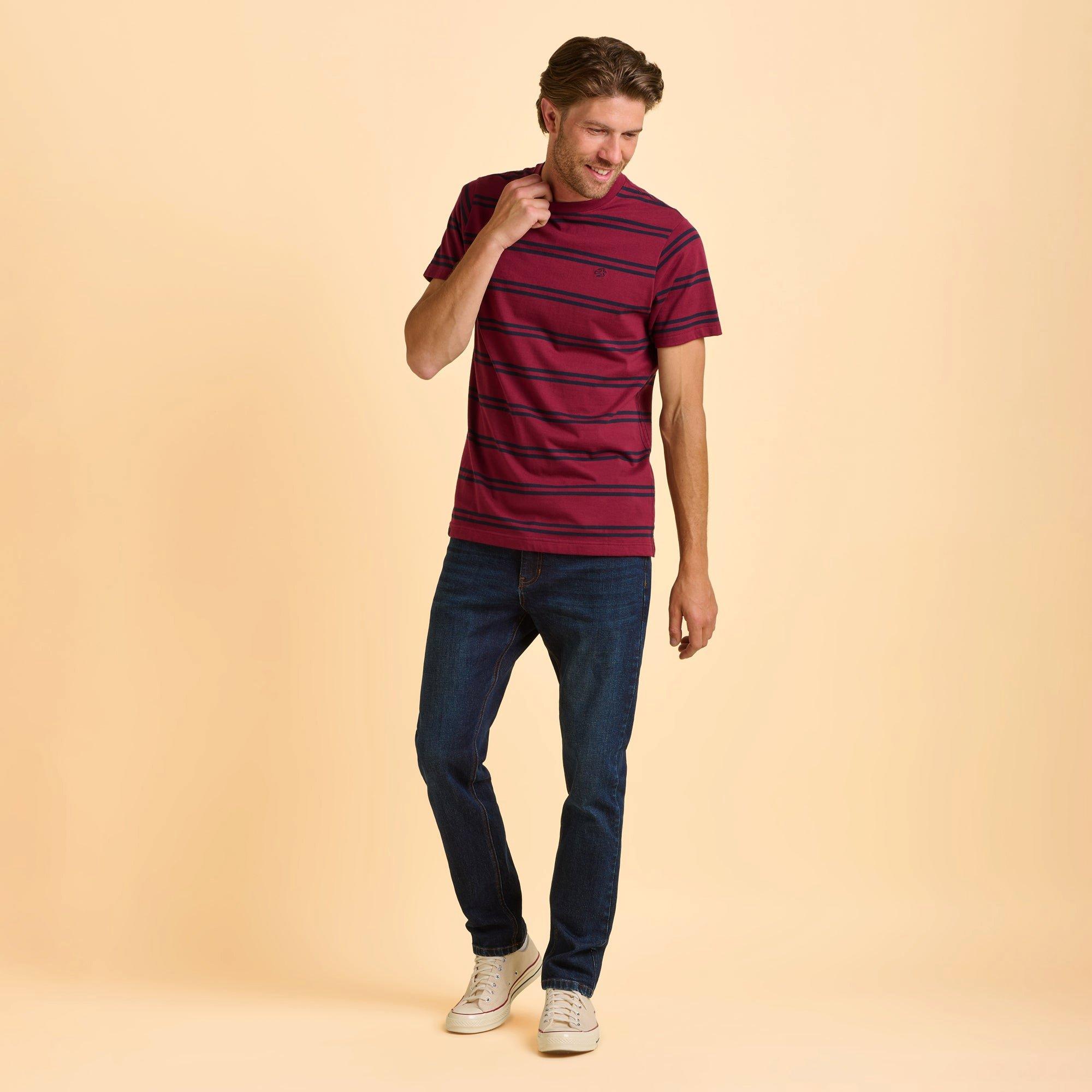 Red - Brakeburn - Callender Stripe T-Shirt - 4