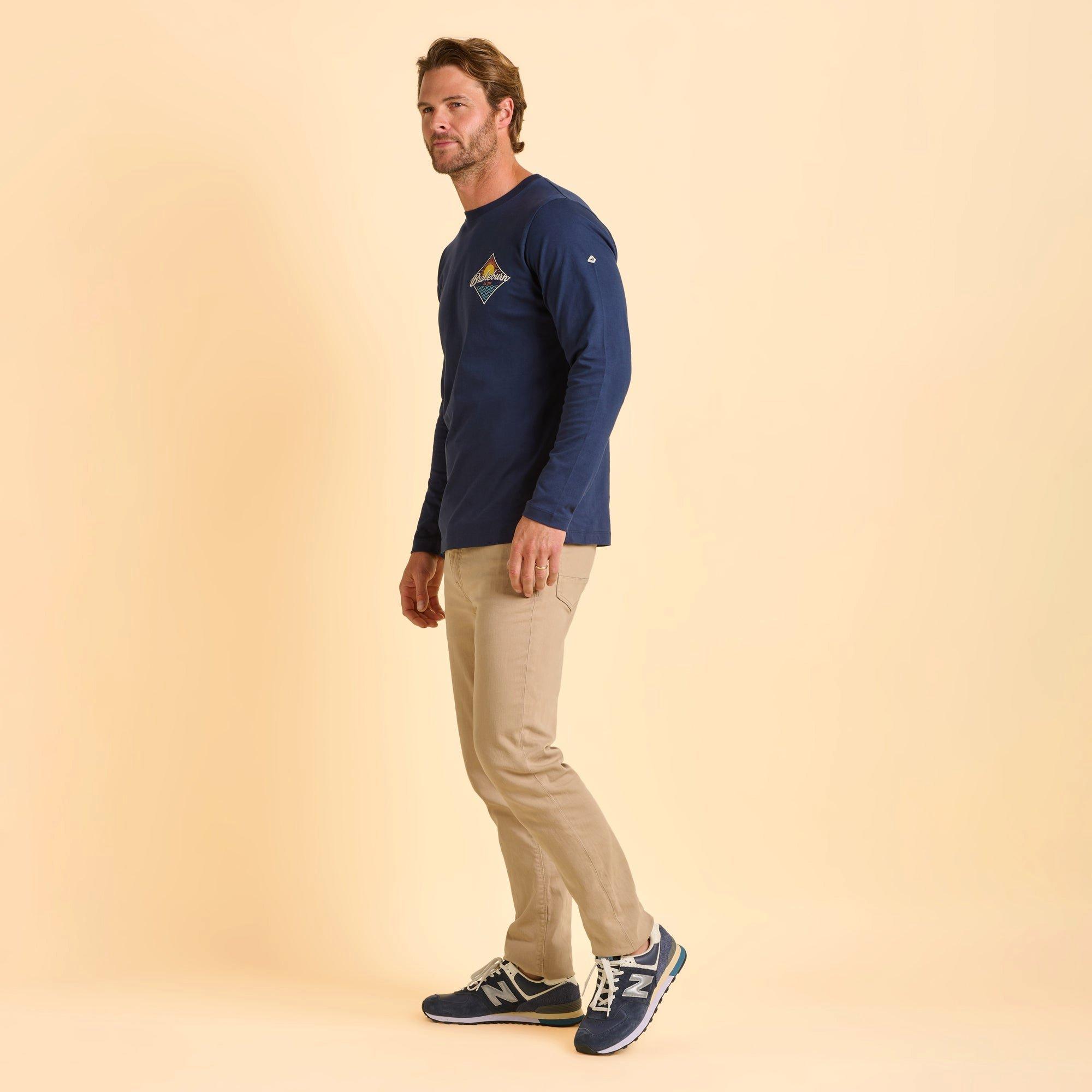 Navy - Brakeburn - Tasley Long Sleeve T-Shirt - 3