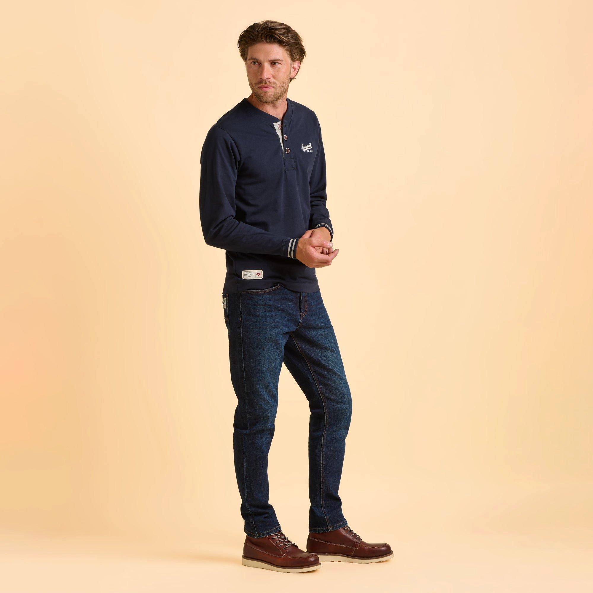 Blue - Brakeburn - Cheddleton Long Sleeve T Shirt - 3