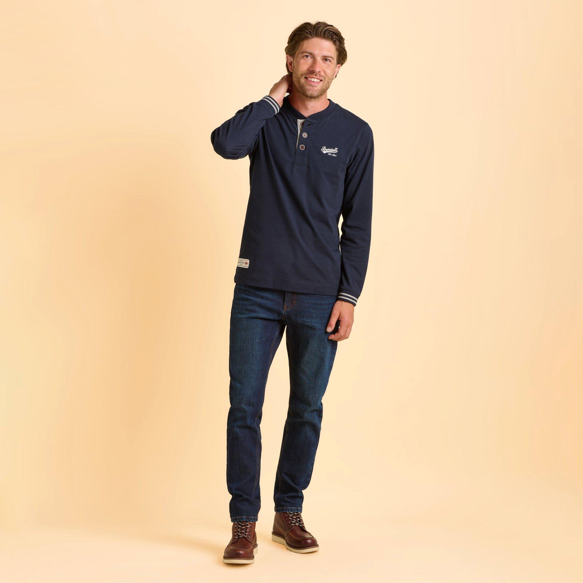 Blue - Brakeburn - Cheddleton Long Sleeve T Shirt - 6
