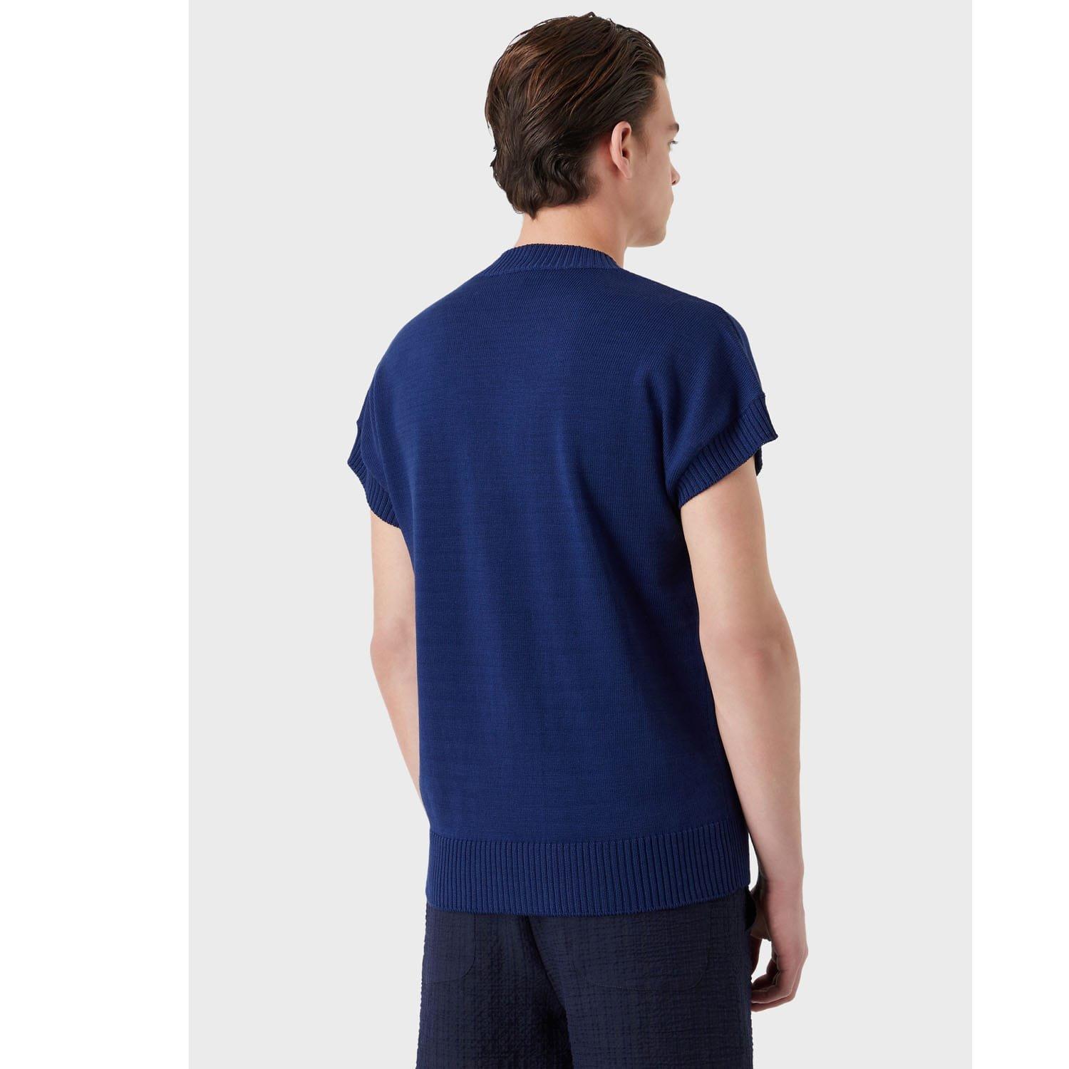 Blue - Emporio Armani - V-Neck Sweater - 2
