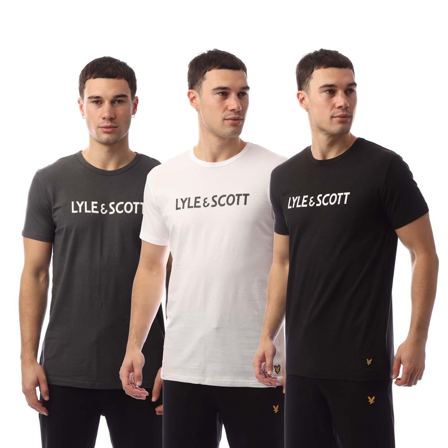 Black - Lyle and Scott - Printed 3 Pack T-Shirt - 1