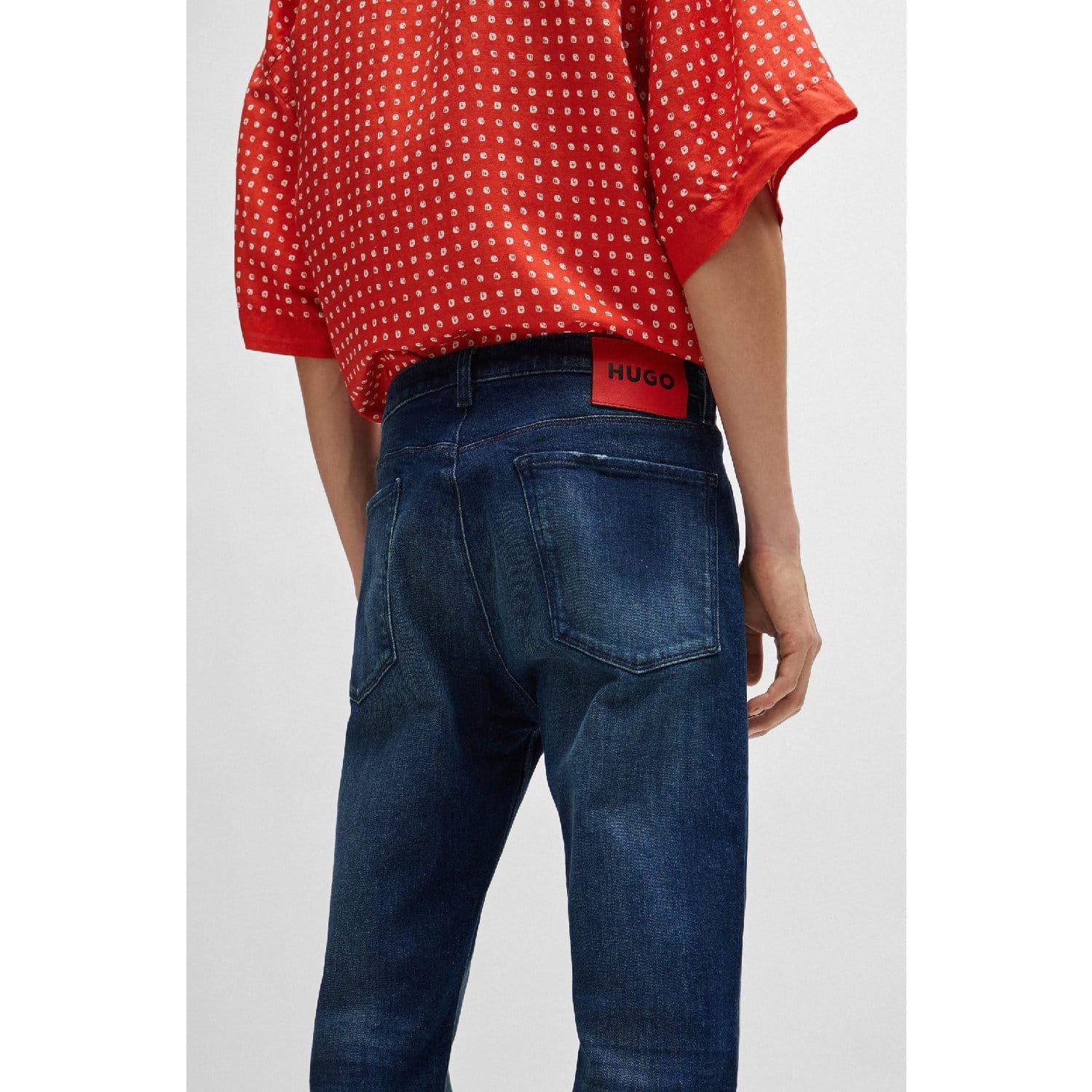 Dark Blue - Hugo - 708 Slim-Fit Jeans - 3