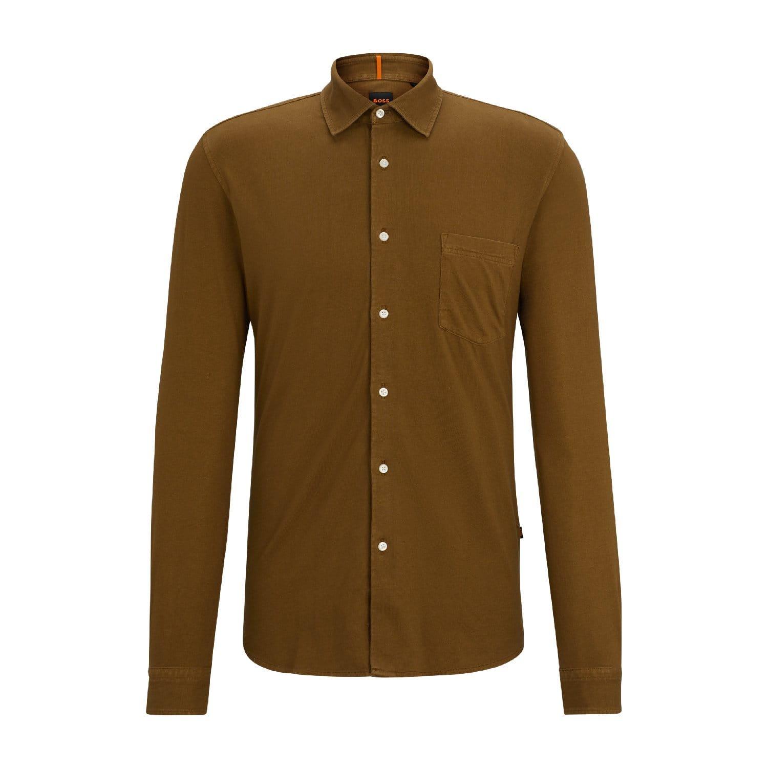 Green - Boss - Mysoft Garment-Dyed Slim-Fit Shirt - 3