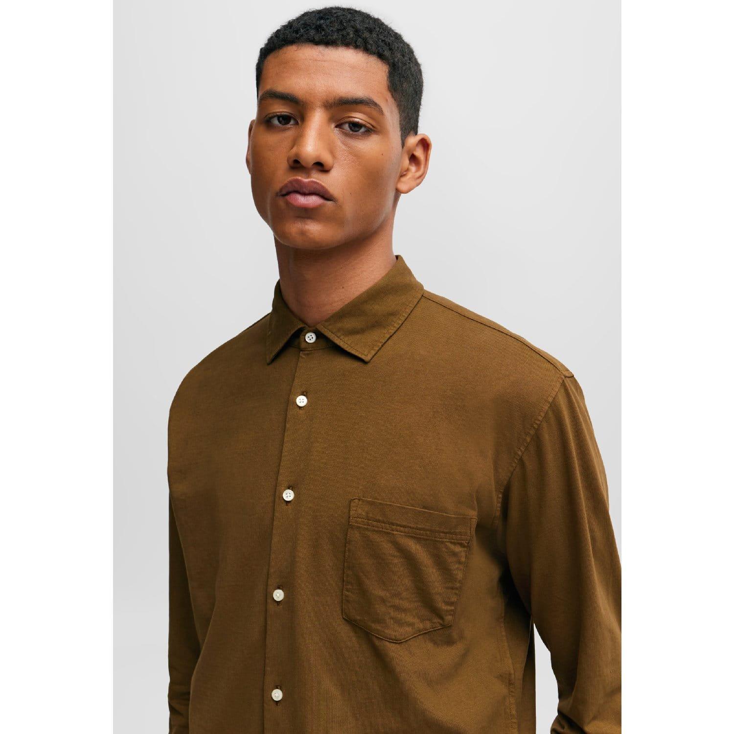 Green - Boss - Mysoft Garment-Dyed Slim-Fit Shirt - 4