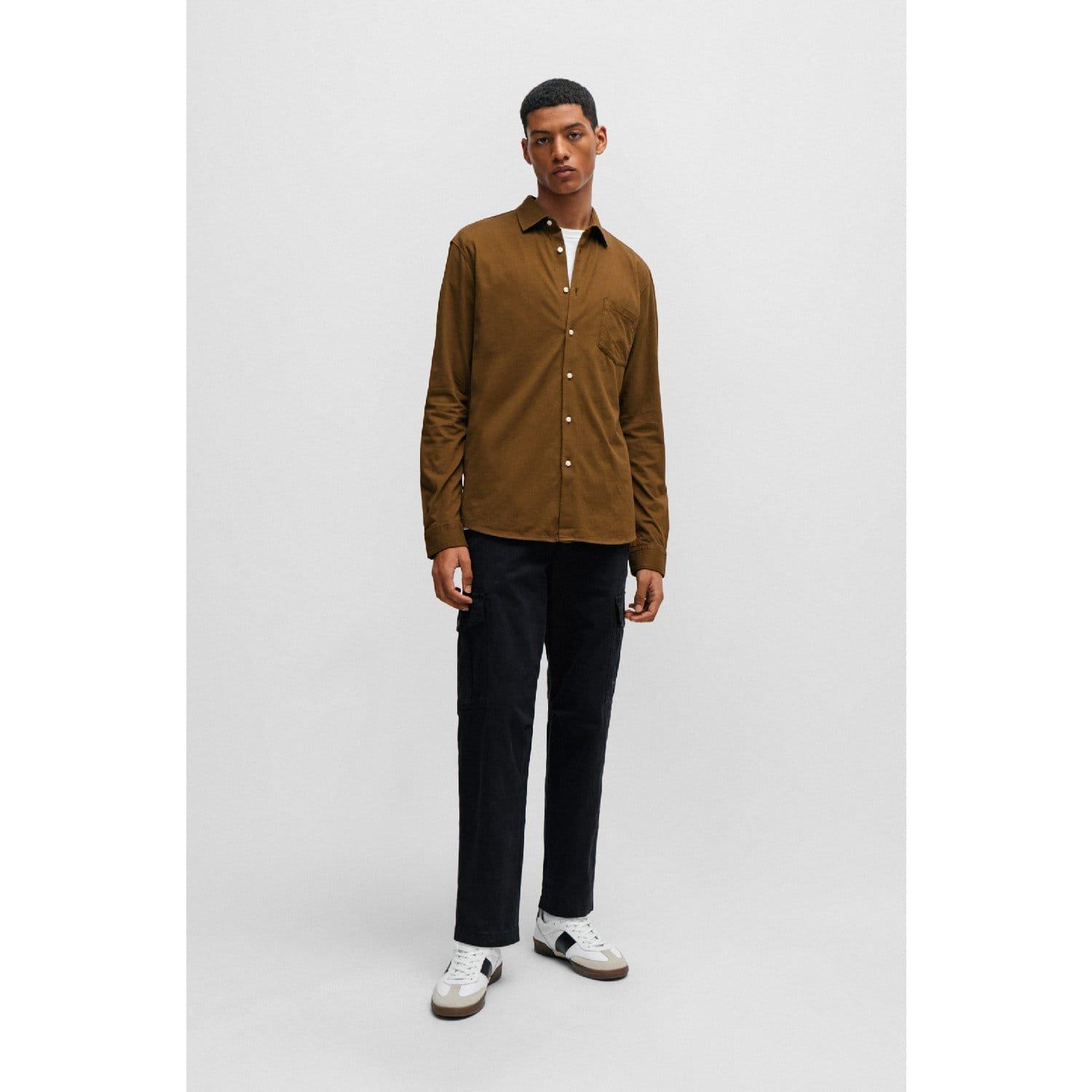 Green - Boss - Mysoft Garment-Dyed Slim-Fit Shirt - 5