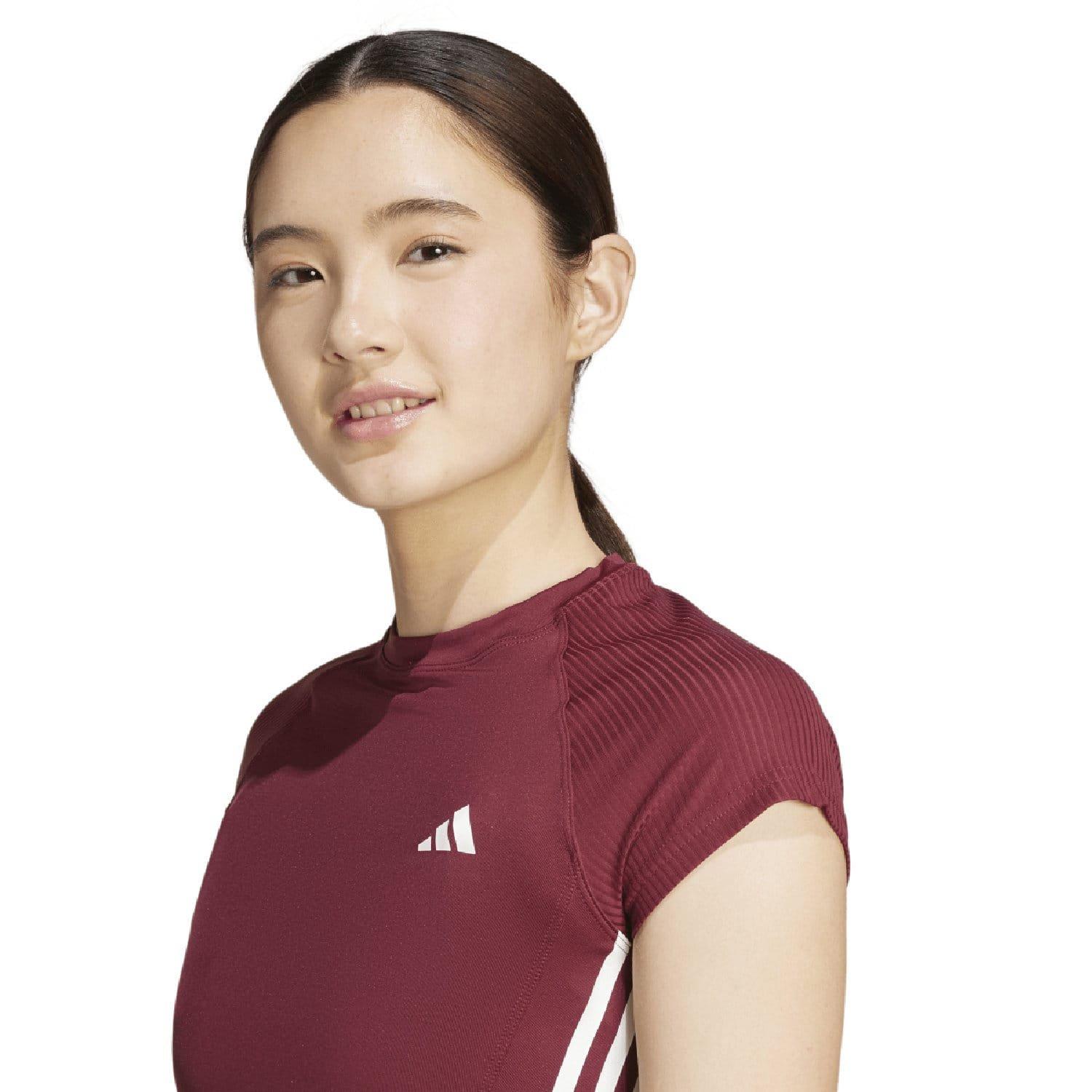 Rot - adidas - Hyperglam Rib T-Shirt - 2