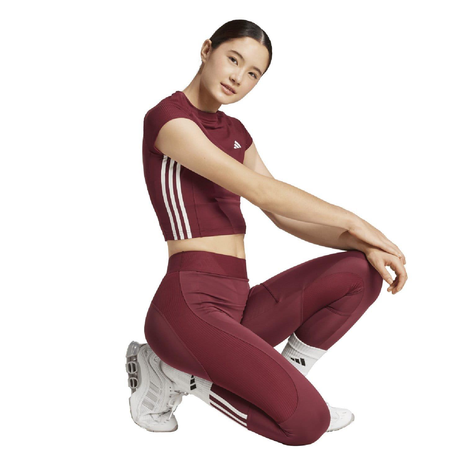 Rot - adidas - Hyperglam Rib T-Shirt - 3