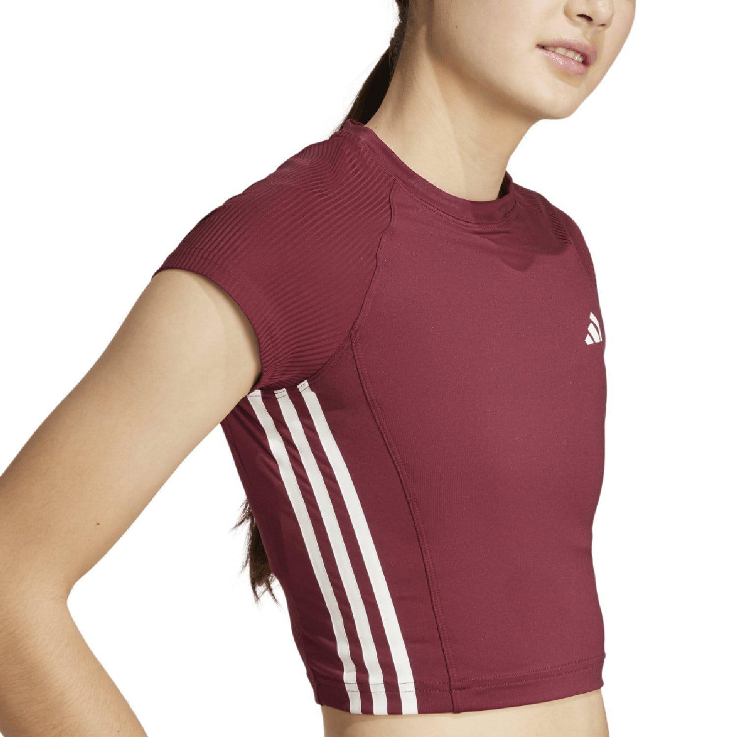 Rot - adidas - Hyperglam Rib T-Shirt - 4