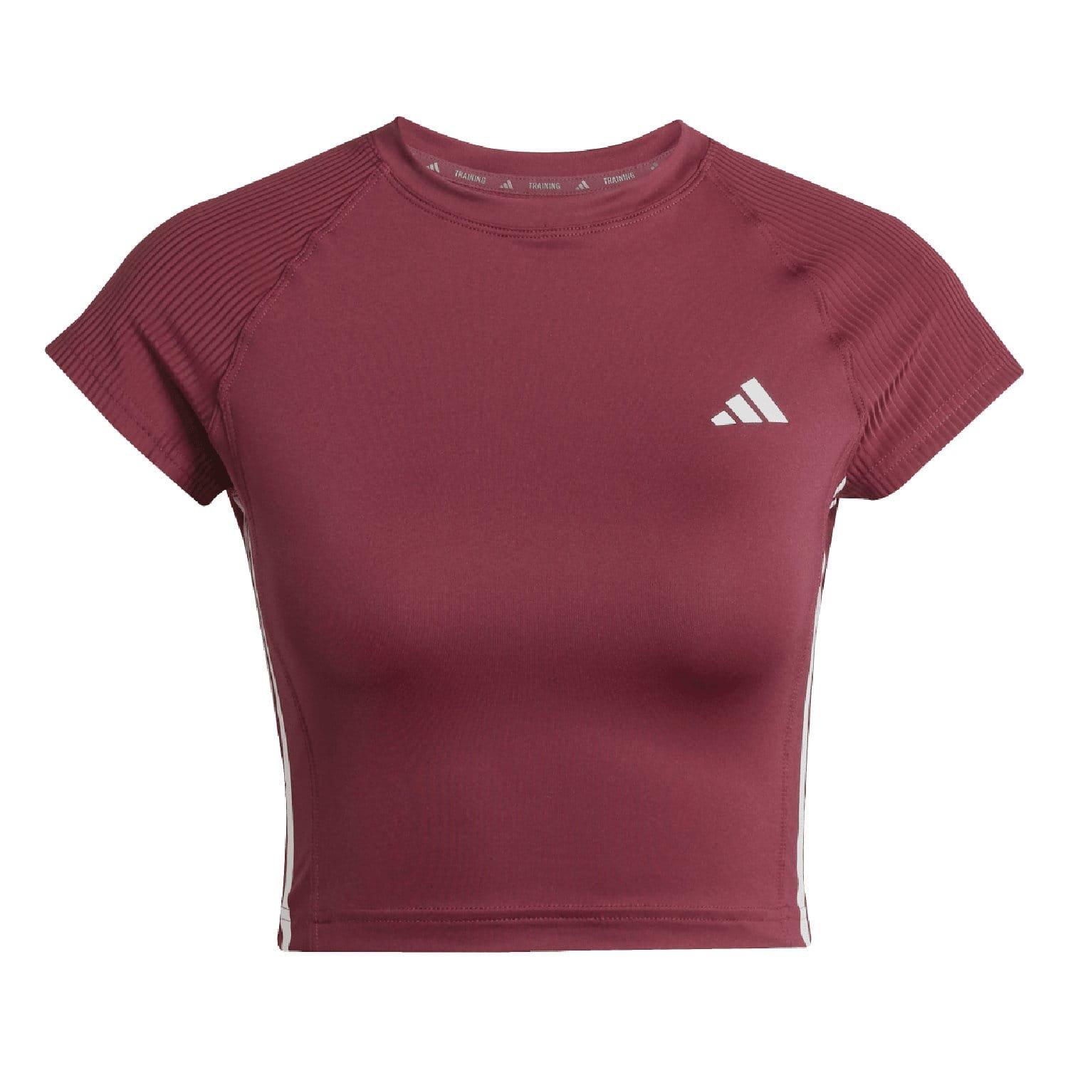 Rot - adidas - Hyperglam Rib T-Shirt - 5