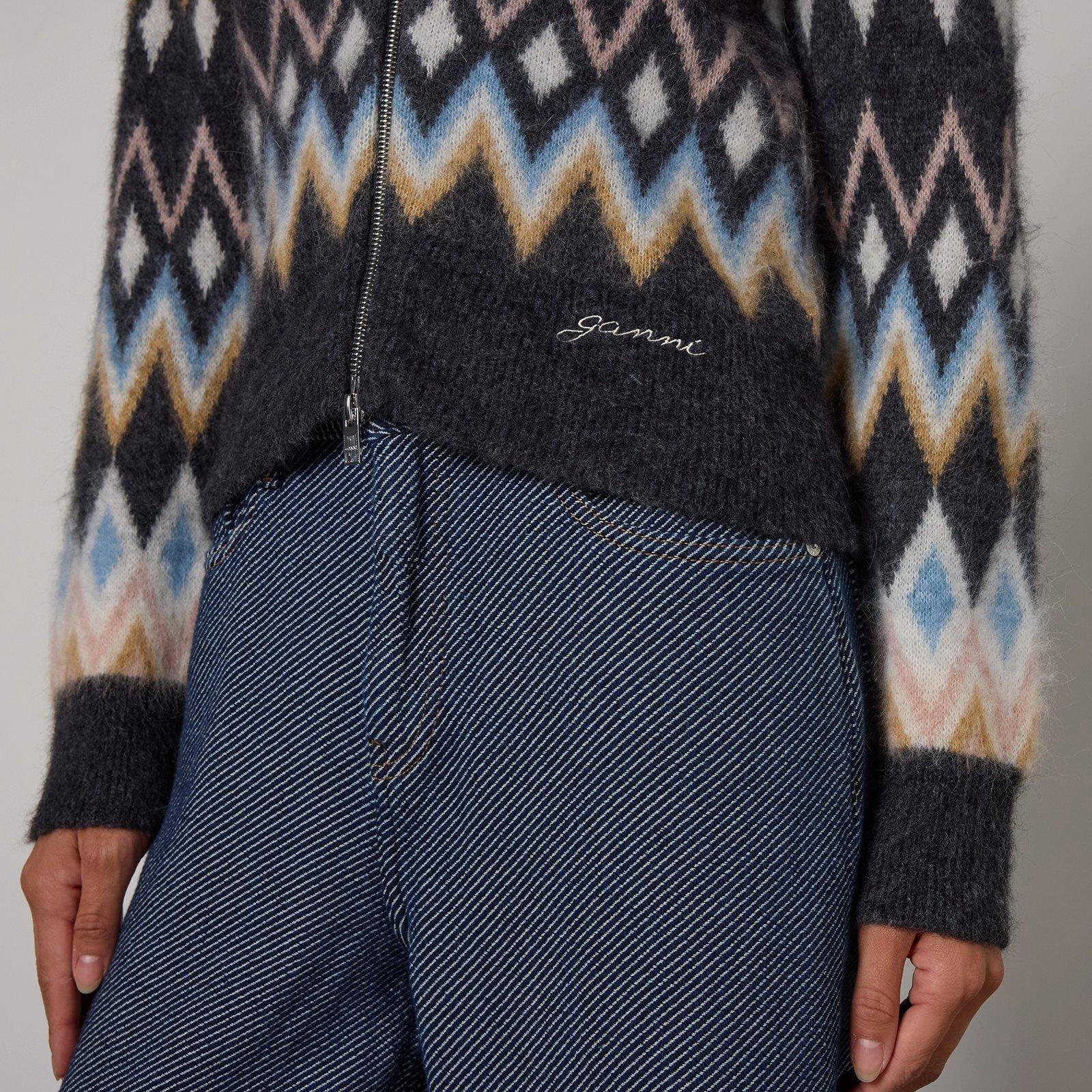 Multicolour - Ganni - Women's Pattern Cardigan - 3