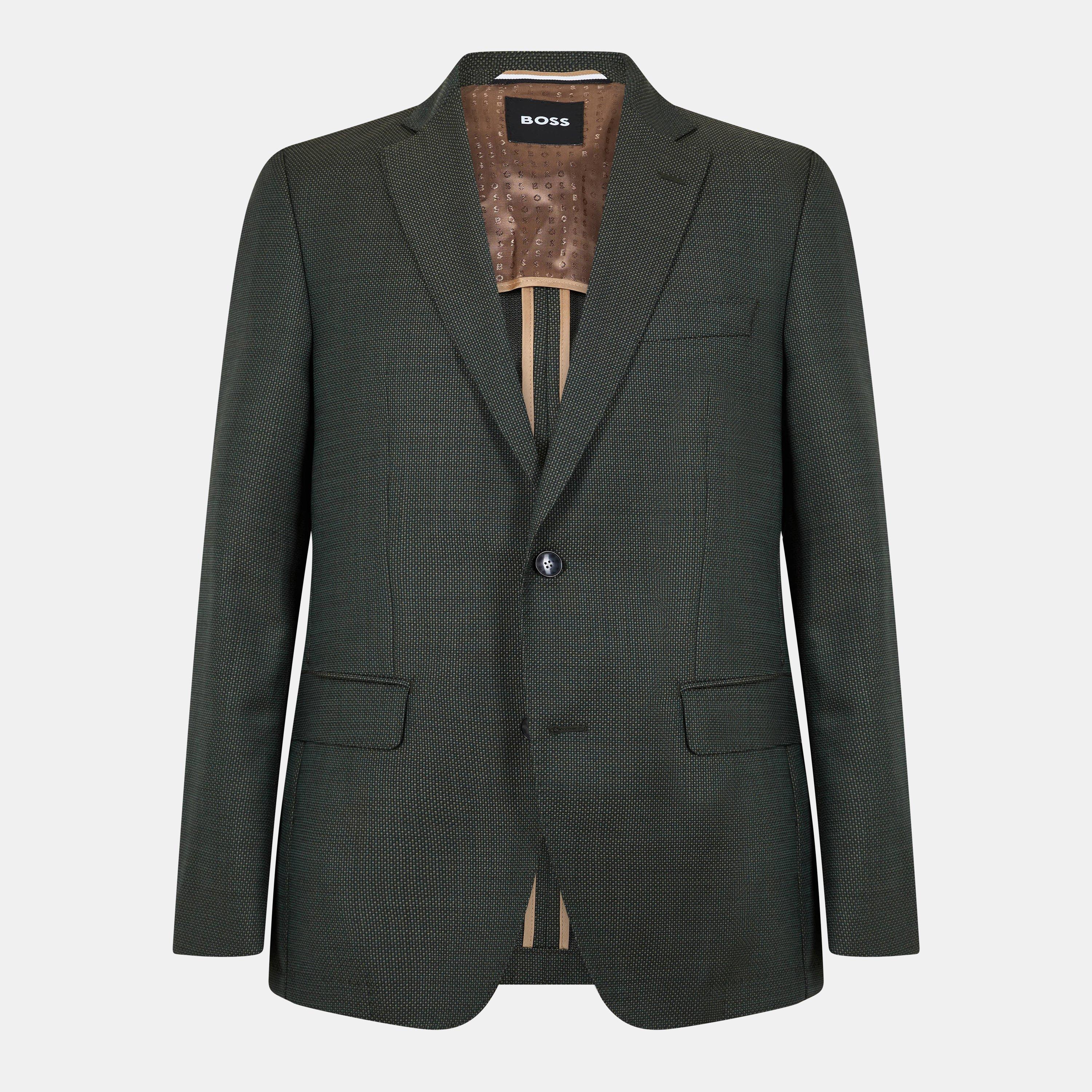Dark Green - Boss - Men's H Hutson Elbow Formal Jacket - 1