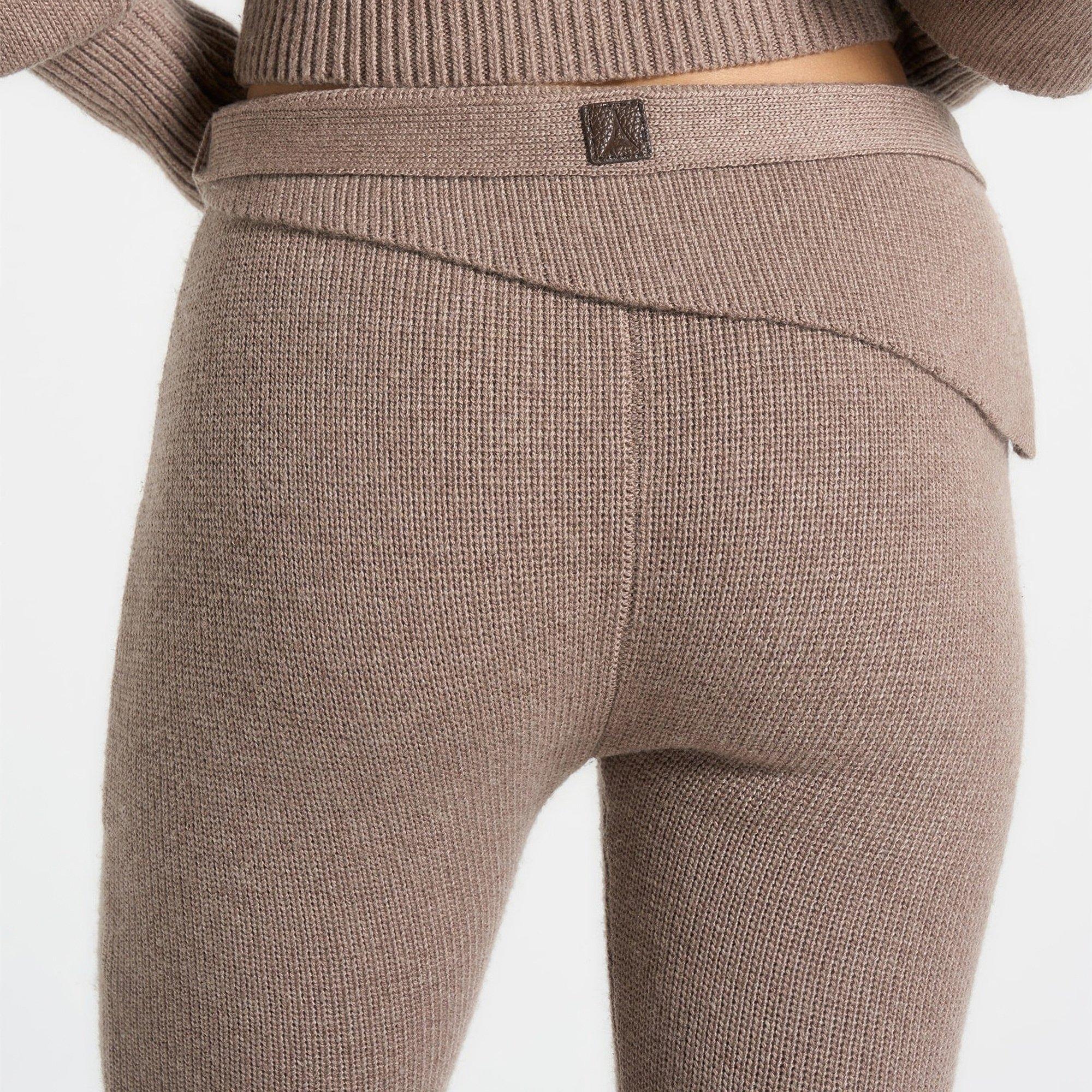 Beige - Maniere De Voir - Women’s Knitted Fit & Flare Leggings - 7