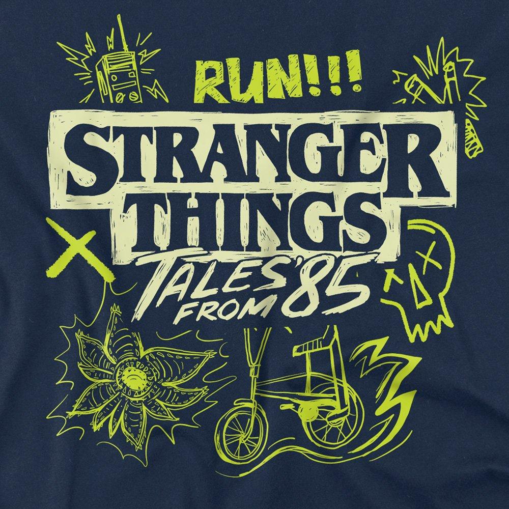 Navy - Stranger Things - Stranger Things Tales From 85 Graffiti Glow T Shir - 2