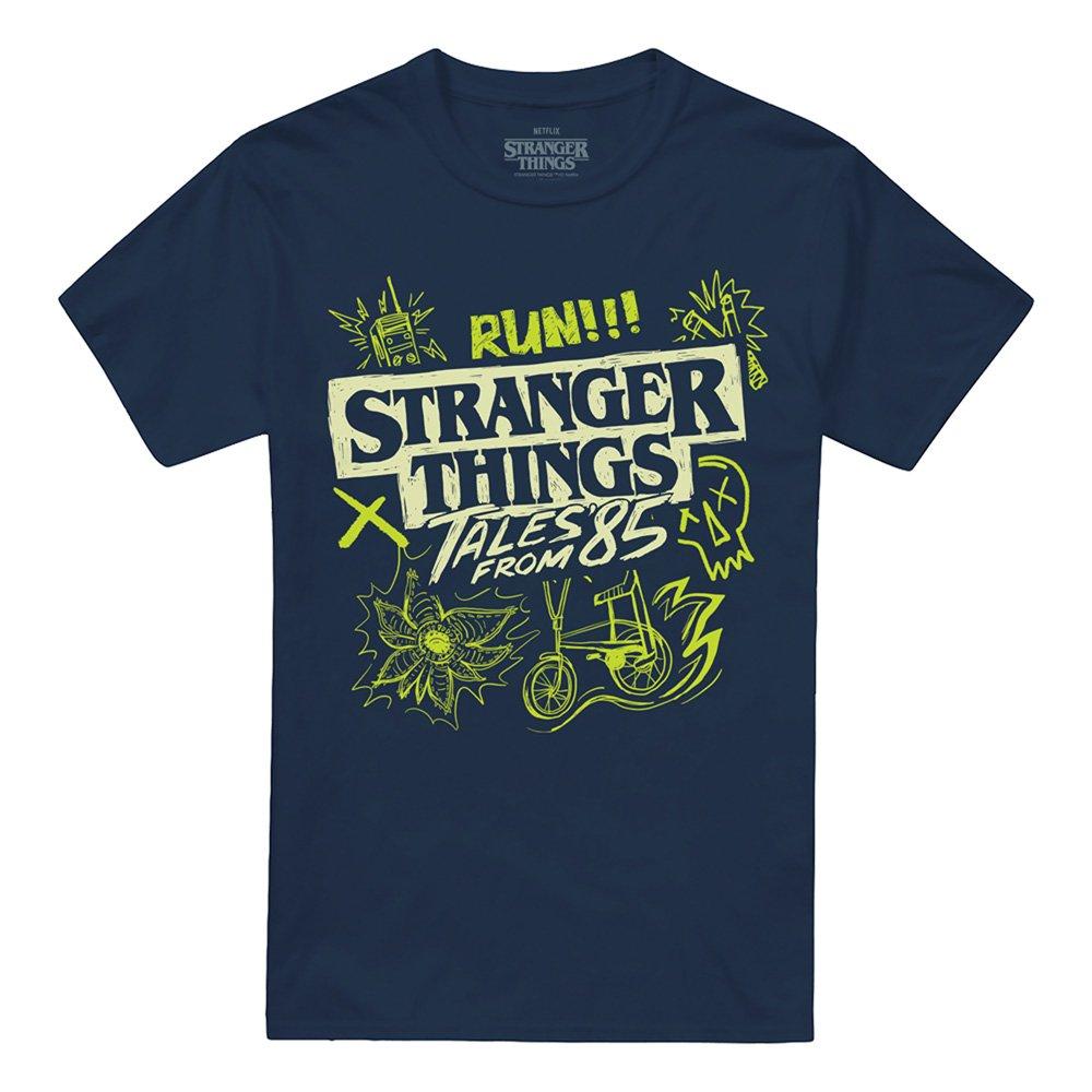 Navy - Stranger Things - Stranger Things Tales From 85 Graffiti Glow T Shir - 4