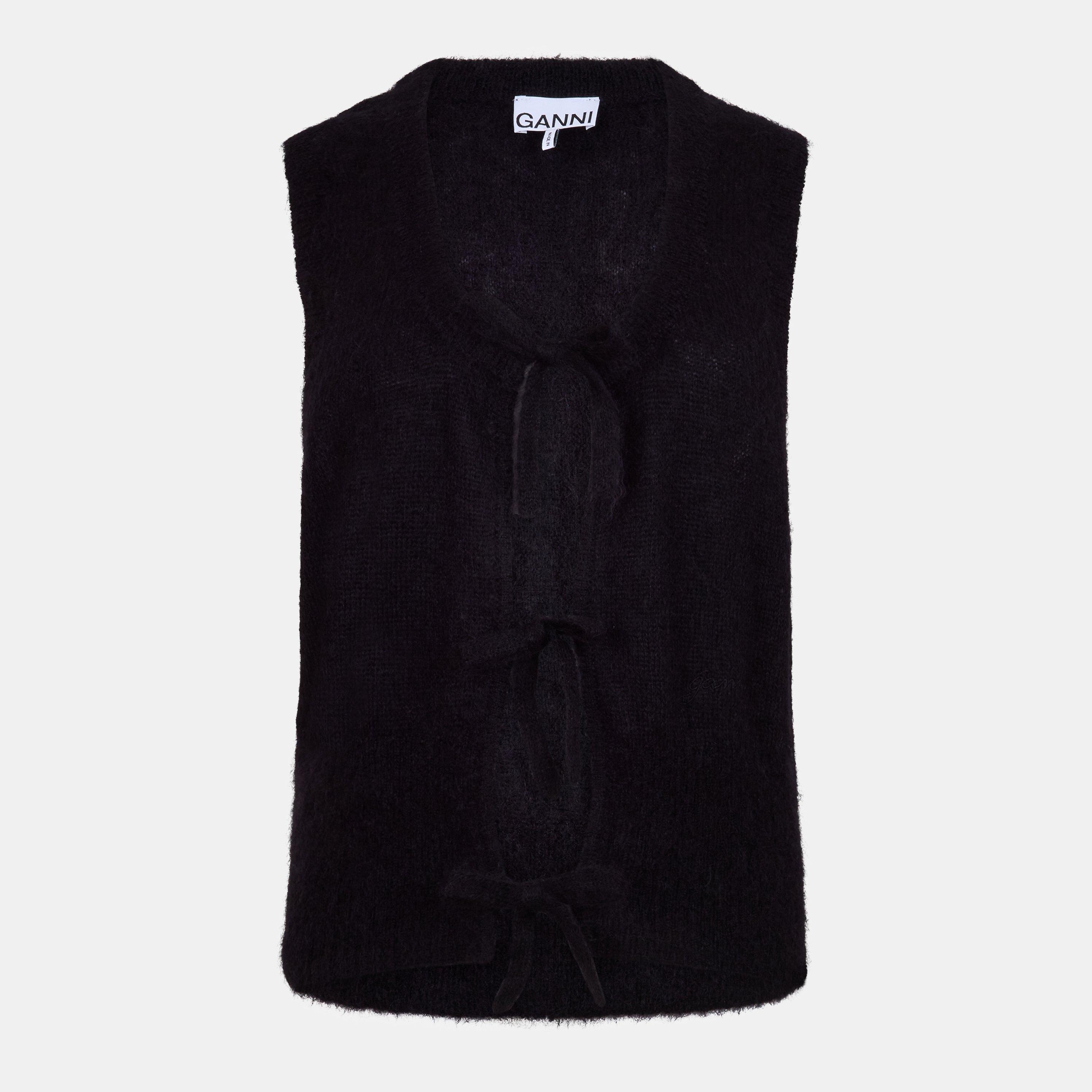Ganni Women's Mohair Sweater Vest - Black - Size 16 (42)