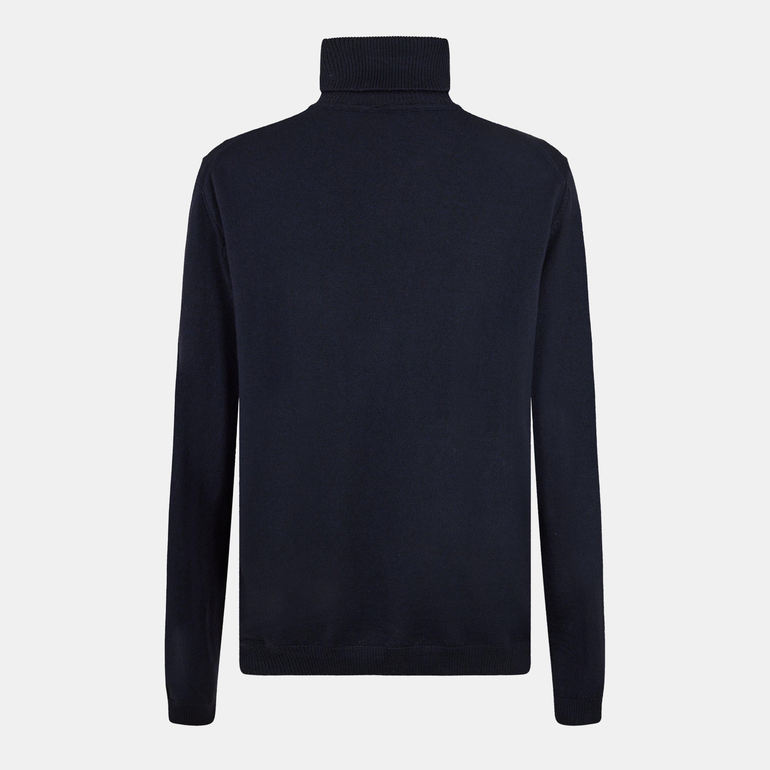 Dark Blue - Boss - Men's Baldebert E Turtle Neck Jumper - 2