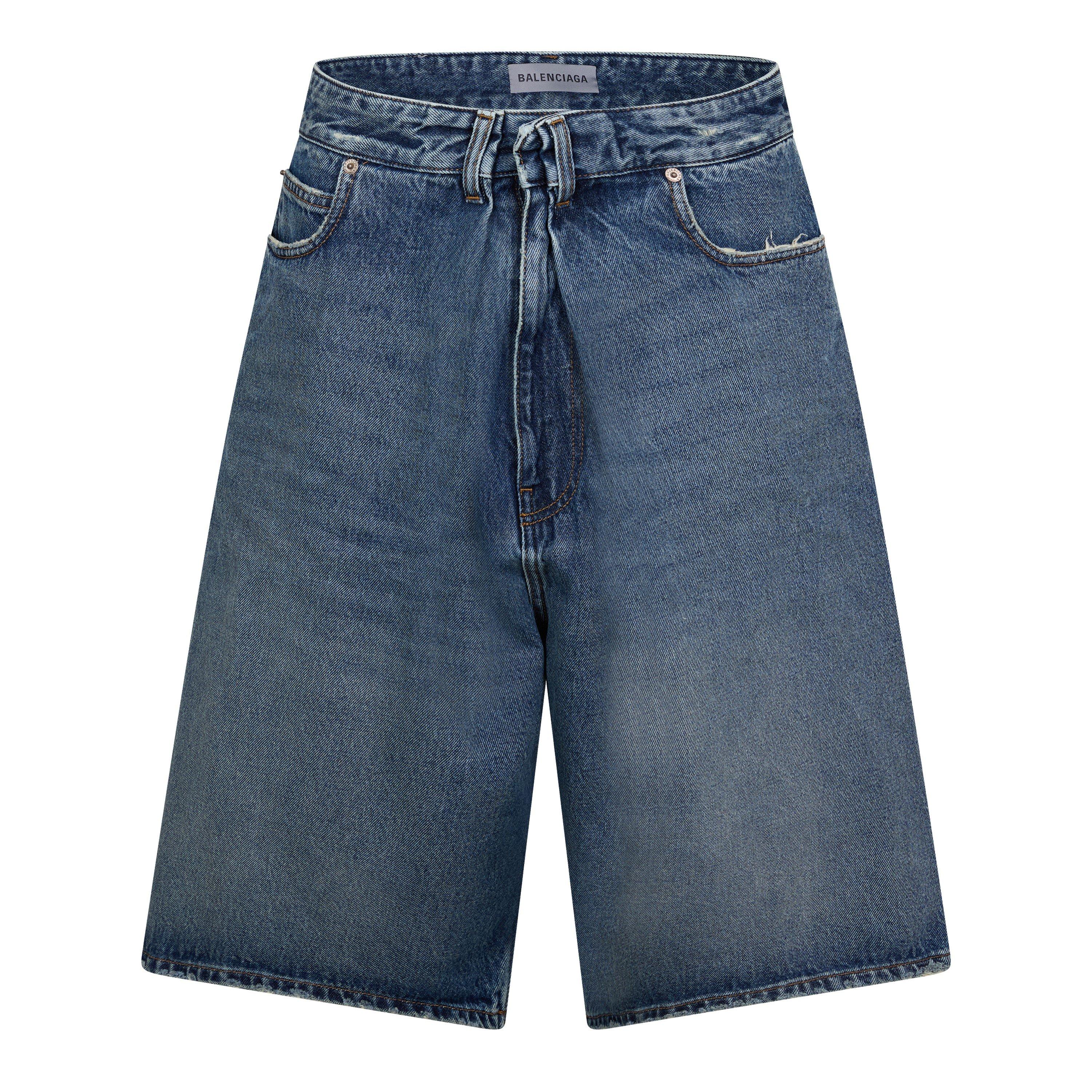 Balenciaga Women's Denim Shorts - Dirty Blue - 10 (S)