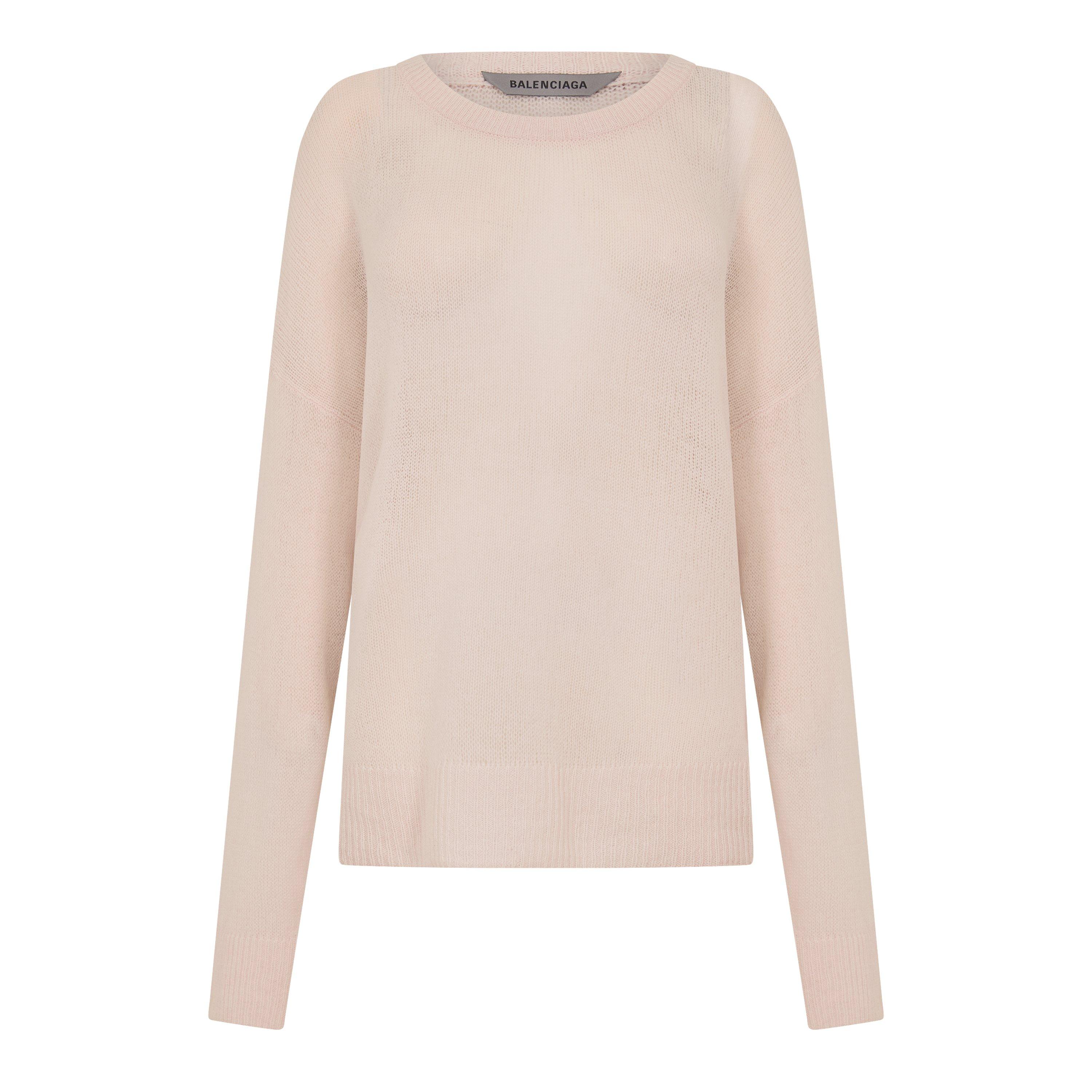 Balenciaga Women's Crew Neck Jumper - Dusty Pink - 12 (M)