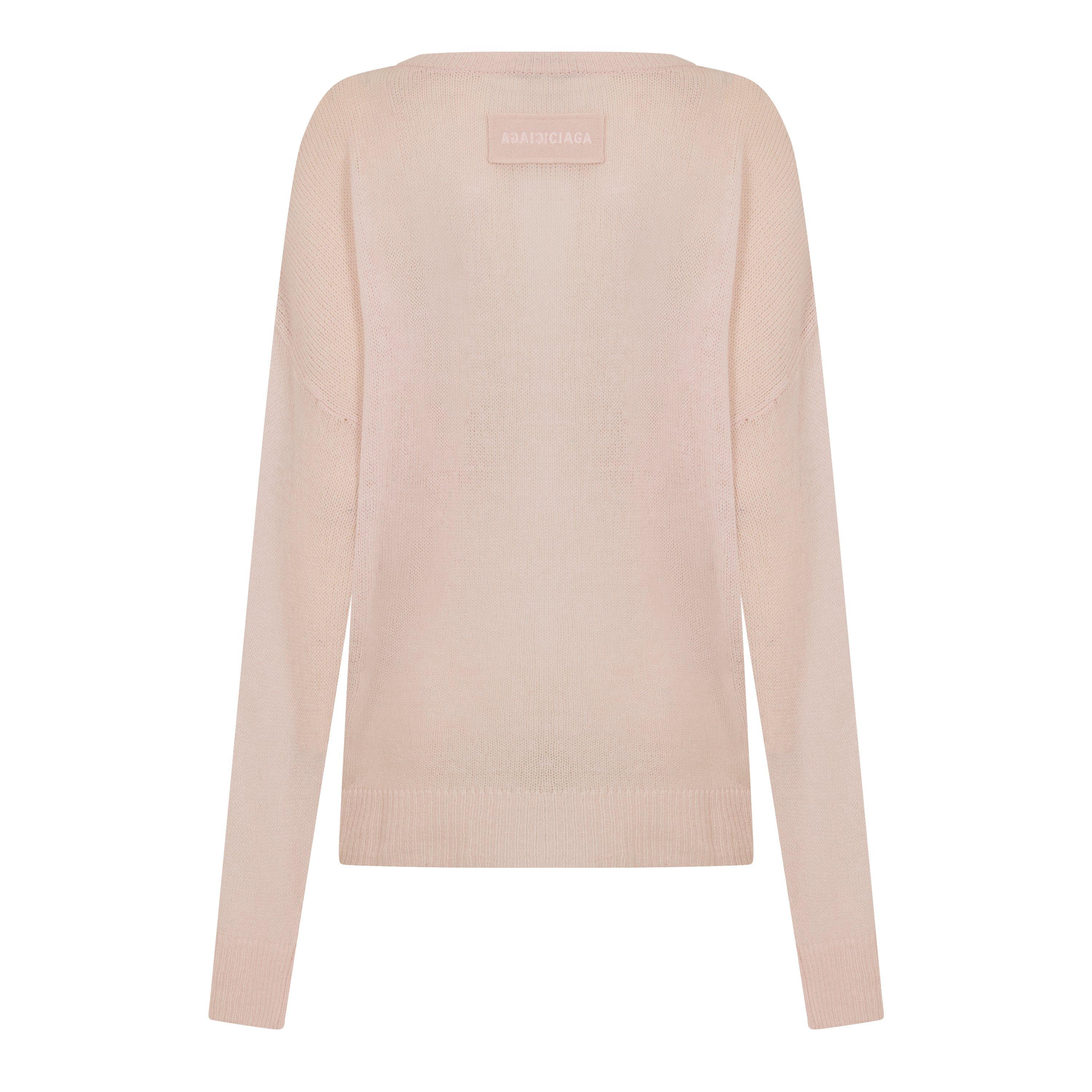 Dusty Pink - Balenciaga - Women's Crew Neck Jumper - 2