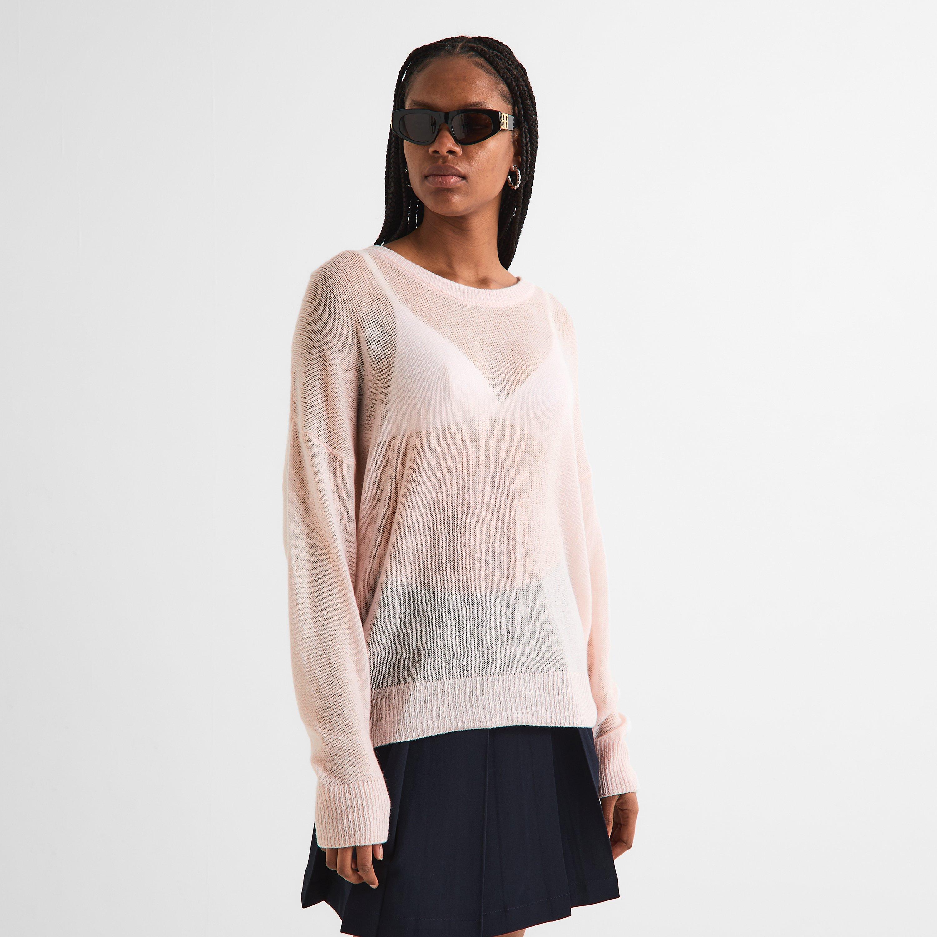 Dusty Pink - Balenciaga - Women's Crew Neck Jumper - 3