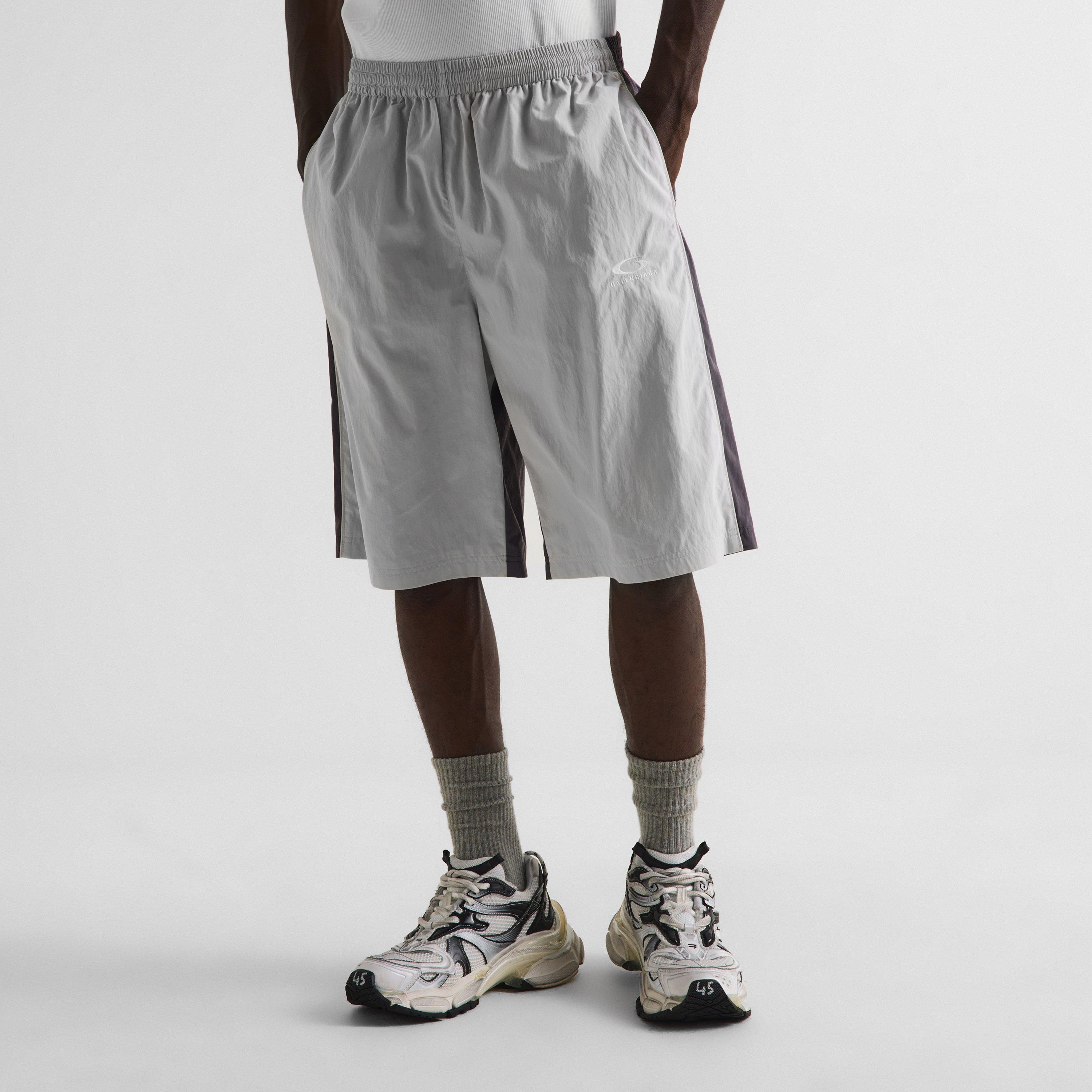 Light Grey - Balenciaga - Men's Woven Tracksuit Shorts - 3
