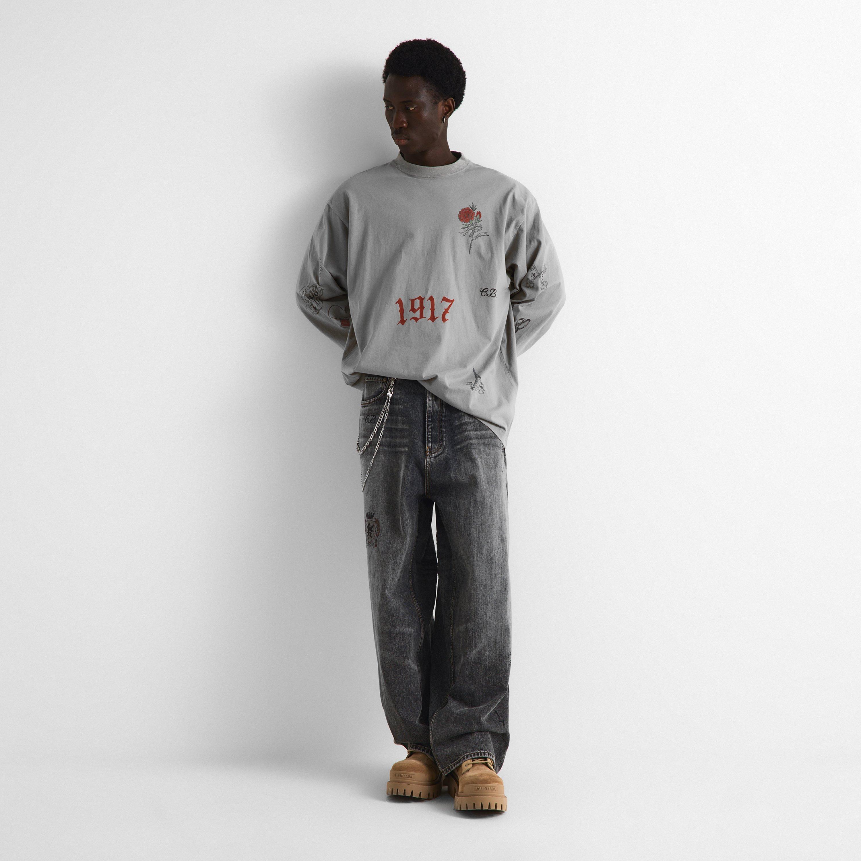 Dark Grey - Balenciaga - Men's Wide Leg Jeans - 6