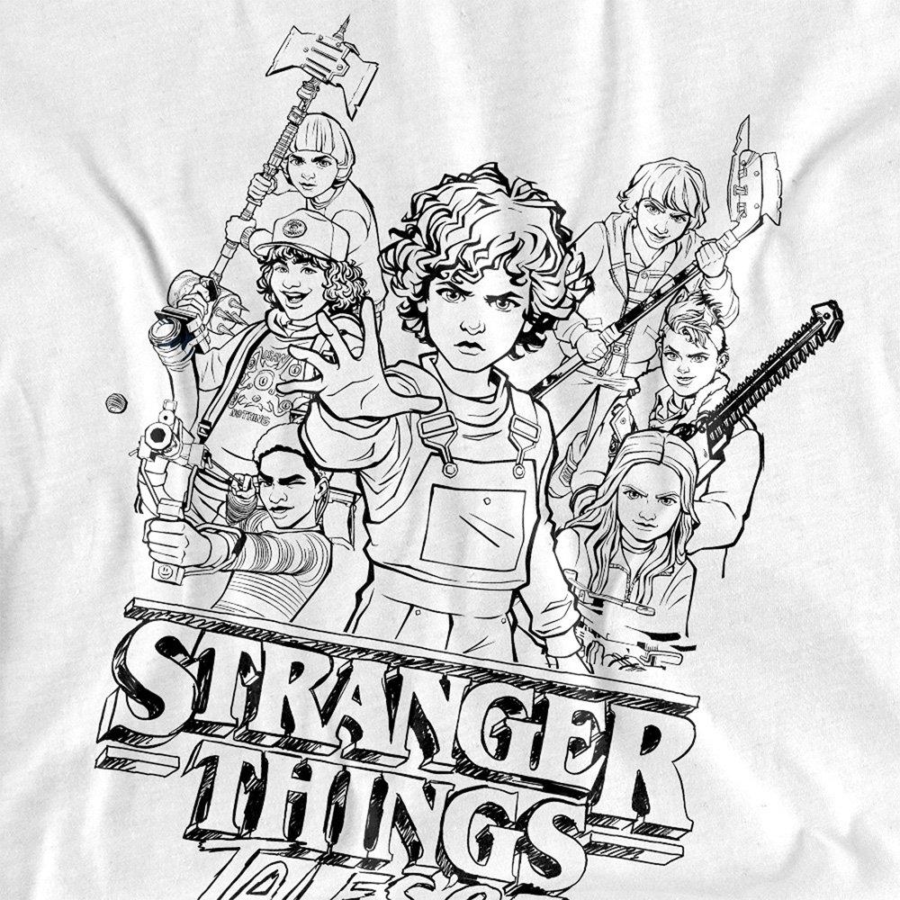White - Stranger Things - Stranger Things Tales From 85 Group Sketch T-Shirt - 2