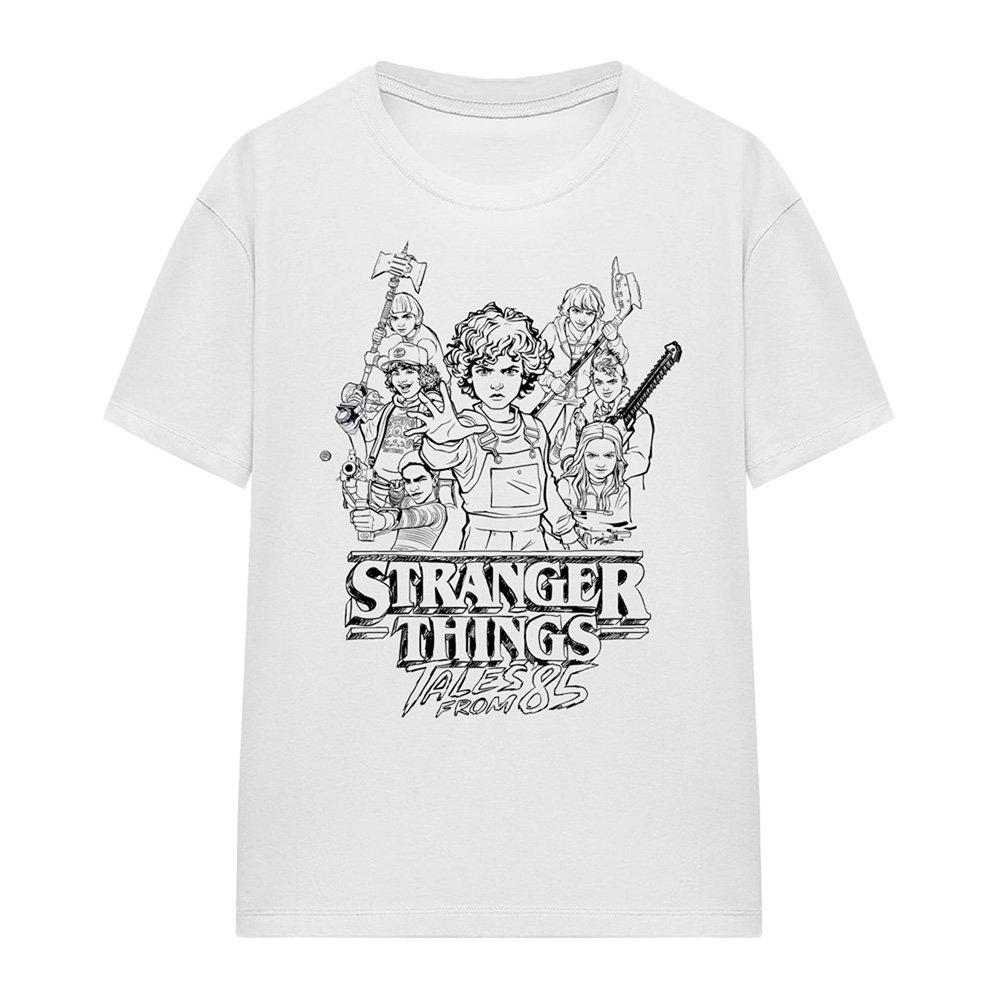 White - Stranger Things - Stranger Things Tales From 85 Group Sketch T-Shirt - 4