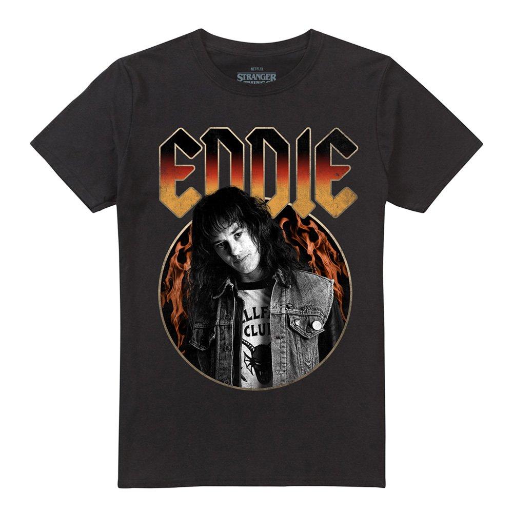 Black - Stranger Things - Stranger Things Eddie Rock Band T-Shirt Black - 4