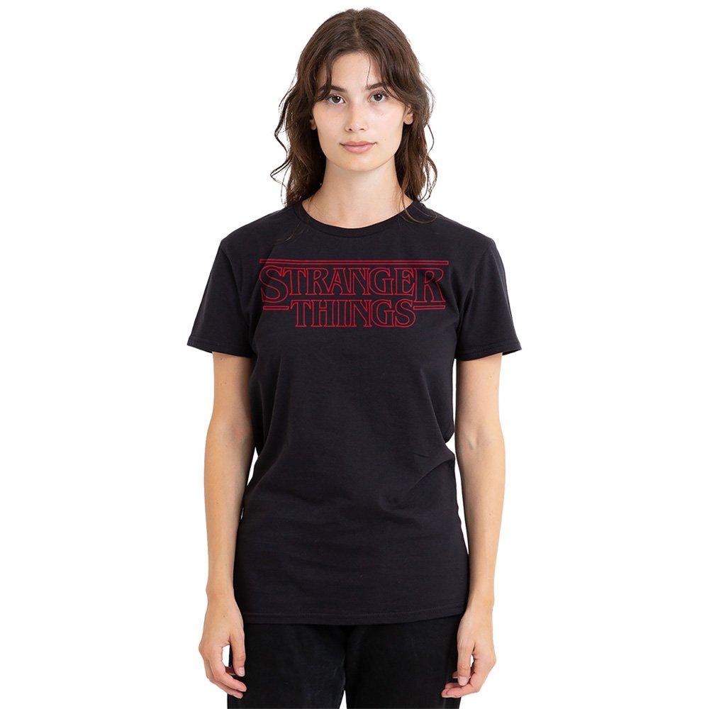 Black - Stranger Things - Stranger Things Outline Logo T Shirt Black - 1